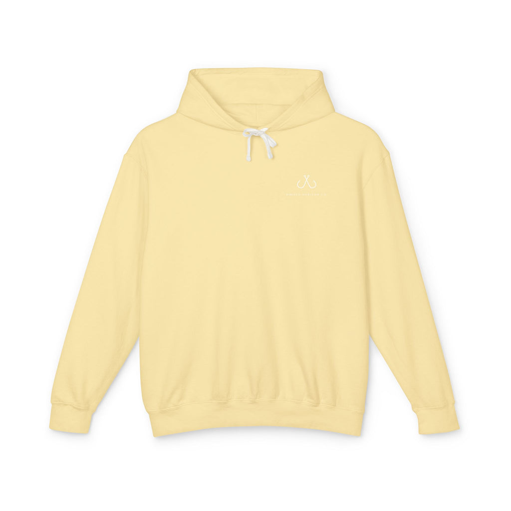 Orange Hooked Horizon Co Unisex Lightweight Hoodie with Deep Drift Design | Perfect for Fishermen, Beach Lovers, Casual Outings, Gift for Him/Her, Nautical Style,  Ocean Lover Gifts