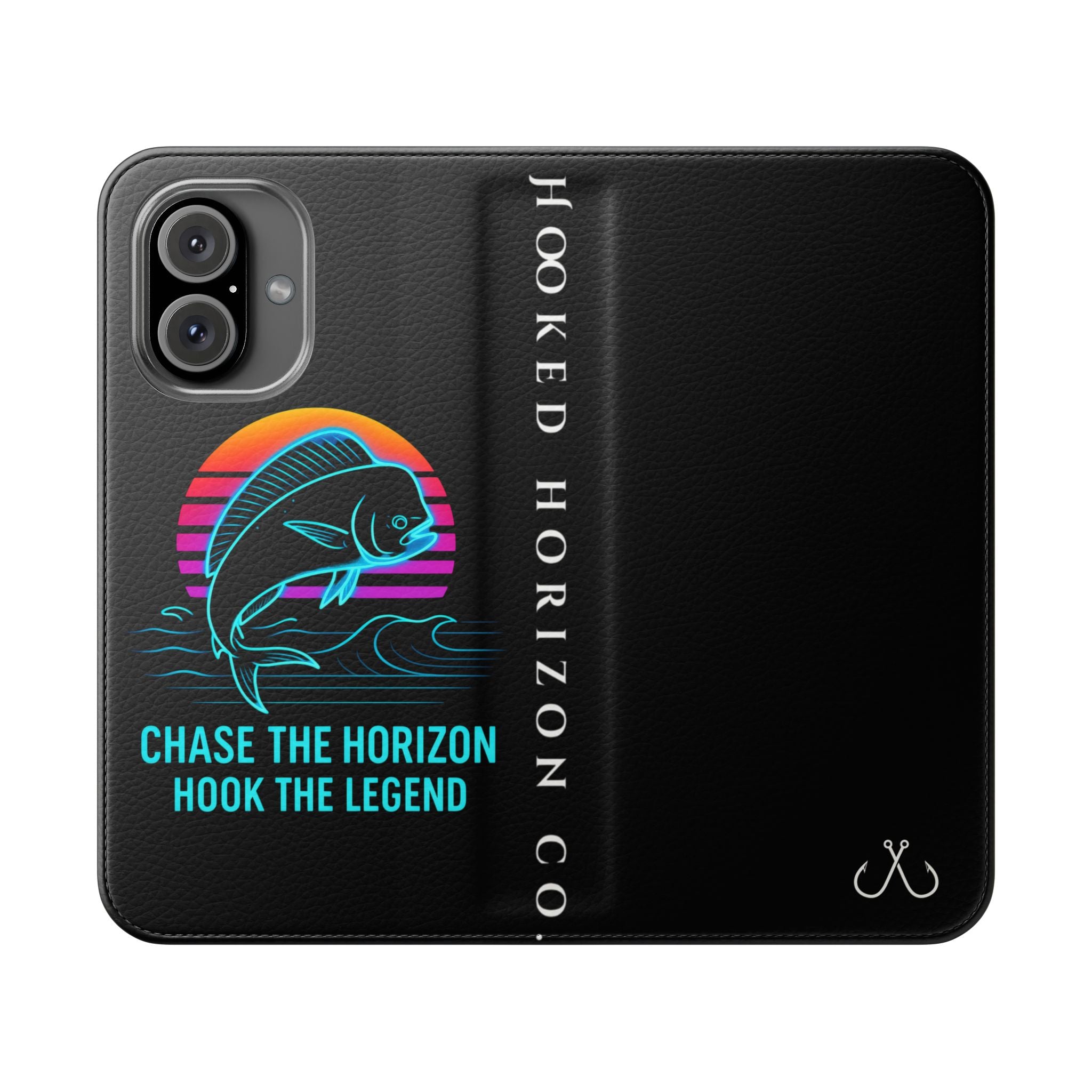 Mahi Mahi Flip Phone Case — Turquoise Water Pattern Wallet Cover