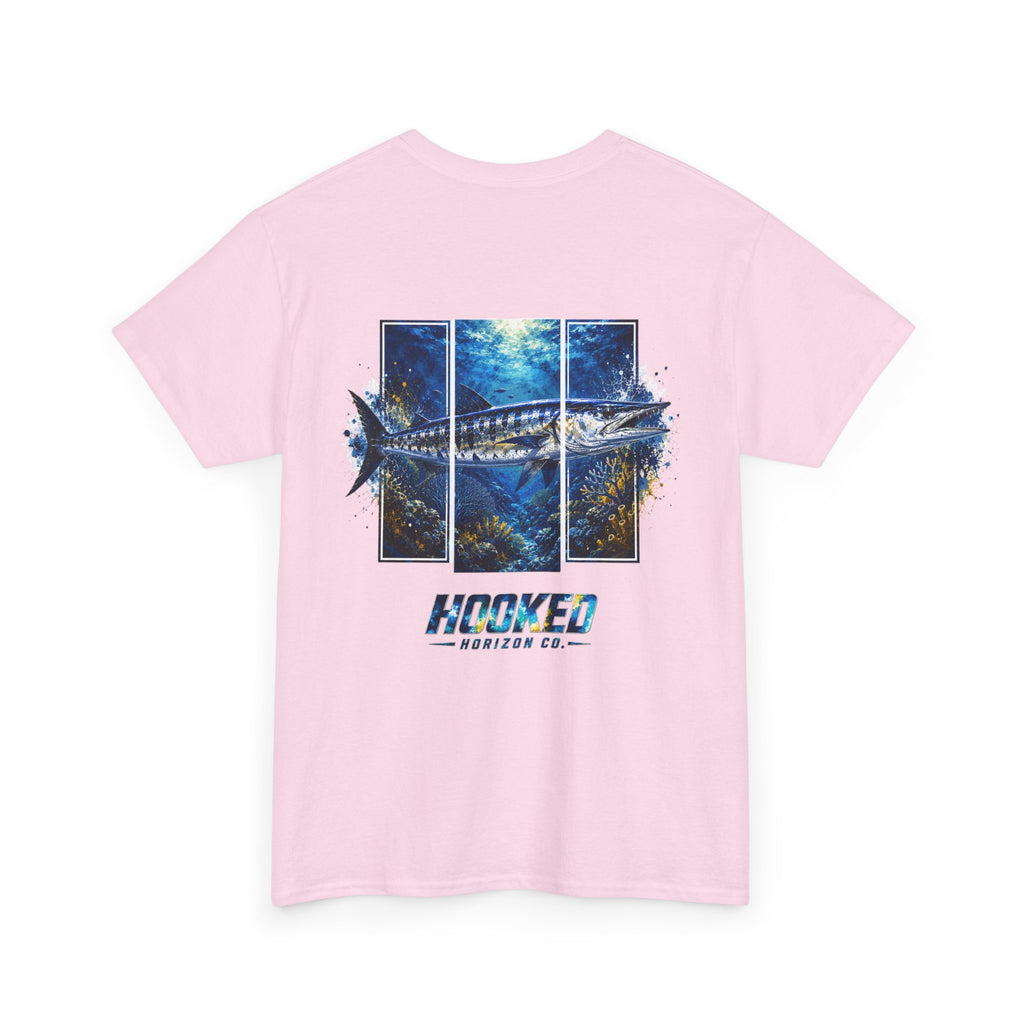 Barracuda Hooked Horizon Co Tee—Ocean Graphic Tee — "Beloved" Ray Design