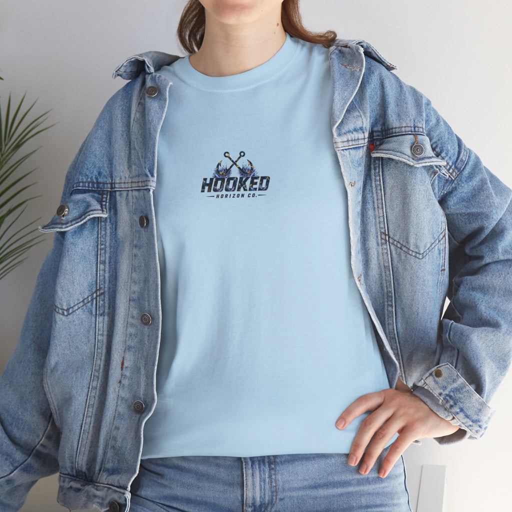 Sail Fish Hooked Horizon Co Tee—Ocean Graphic Tee — "Beloved" Ray Design