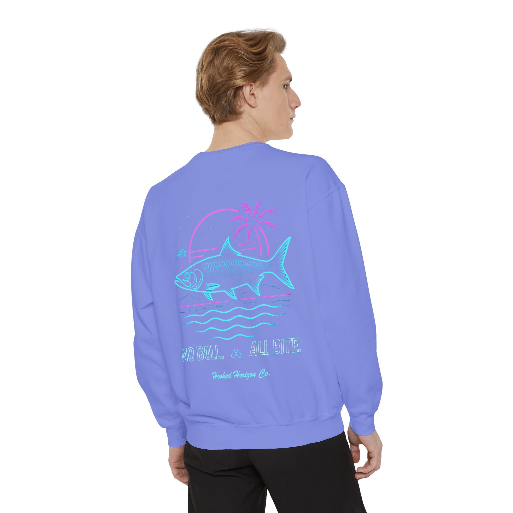 Vintage vibes Neon Tarpon Sweatshirt– Hooked Horizon Co. Ocean apparel, Gifts for Him & Her, Ocean Conservation, Soft Unisex Garment-Dyed Sweatshirt