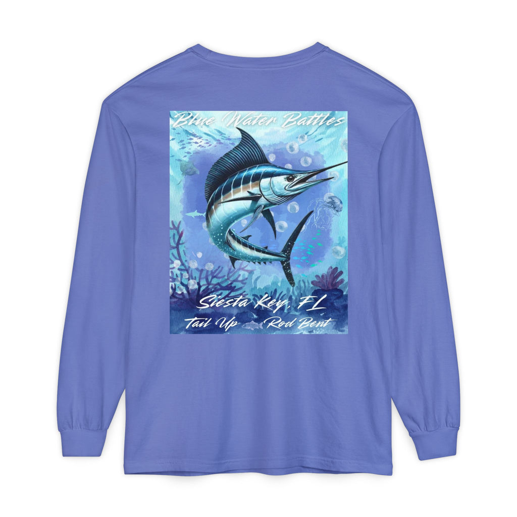 Marlin Fishing Long Sleeve T-Shirt, Ocean Adventure Apparel, Boat Trip Shirt, Coastal Style, Gift for Fishermen