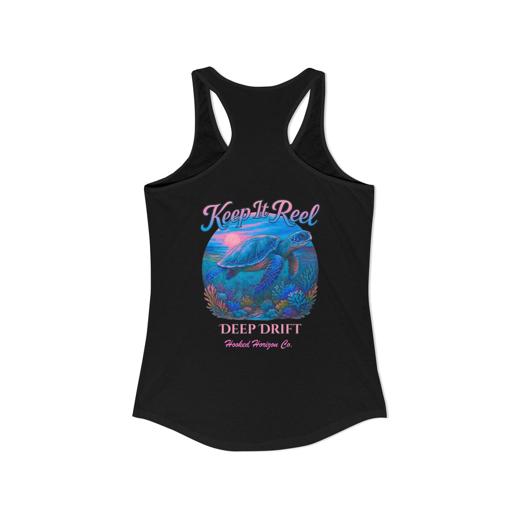 Turtle " Keep It Reel" Deep Drift– Hooked Horizon Co. Gifts for Ocean Lovers, Nautical Fashion, Everyday Comfort, Perfect Gift for Her