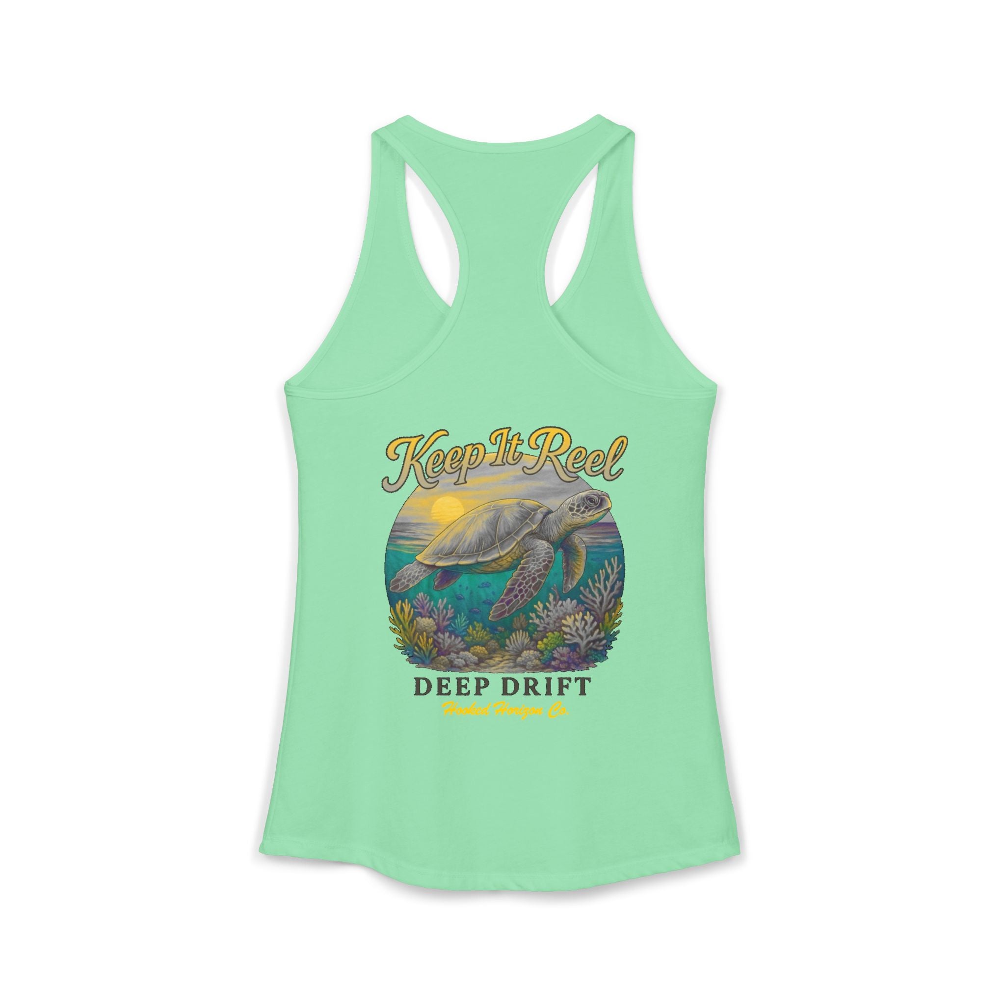 Turtle " Keep It Reel" Deep Drift– Hooked Horizon Co. Gifts for Ocean Lovers, Nautical Fashion, Everyday Comfort, Perfect Gift for Her
