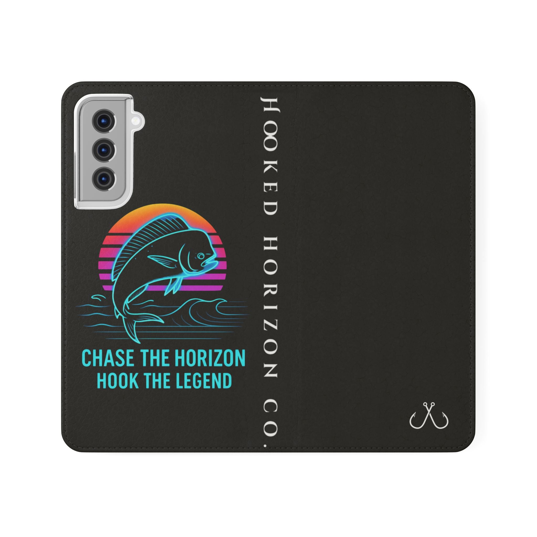 Mahi Mahi Flip Phone Case — Turquoise Water Pattern Wallet Cover