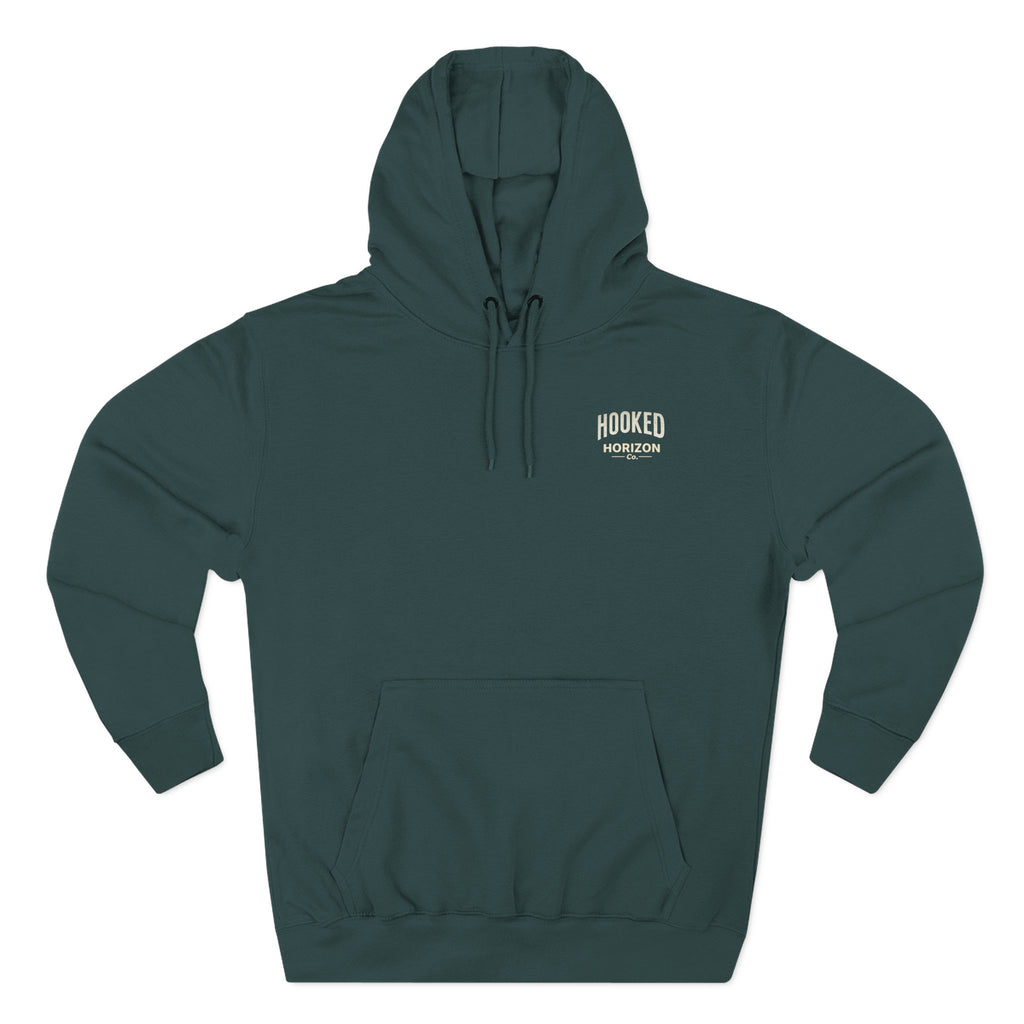 Fishing Charter T-Shirt— Hooked Horizon Hoodie — Fishing Boat Graphic Pullover