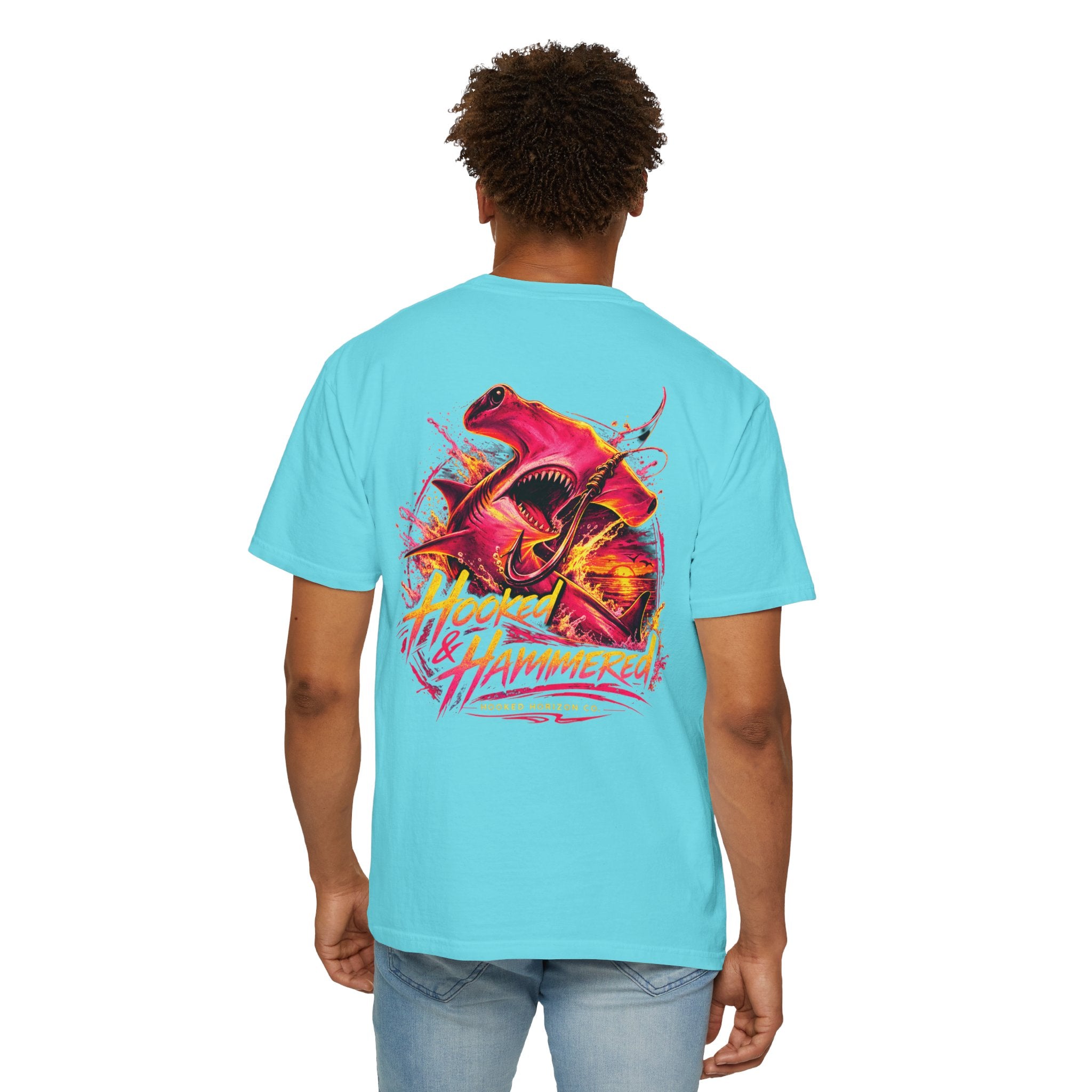 Hooked & Hammered Fishing T-shirt, Hooked Horizon Co, Angler Gifts, Shark Lovers