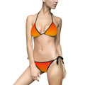 Redish Orange To Yellow Ombre Bikini – Hooked Horizon Co. Swimsuit, Summer Beachwear, Swimwear for Vacations, Pool Parties, Tropical Getaways, Custom Strap Colors – Multiple Variations
