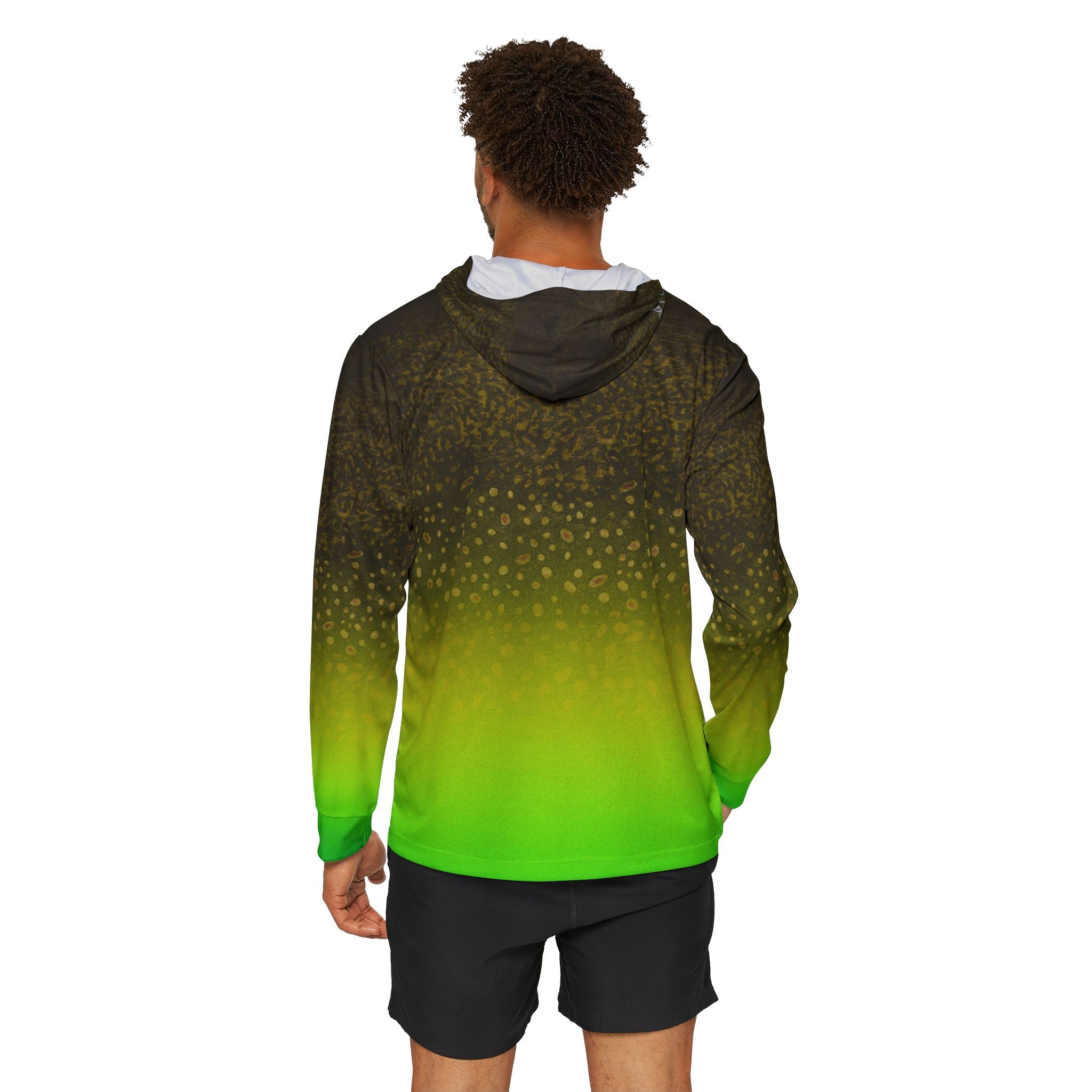 Gradient Neon Green Sports Warmup Hoodie