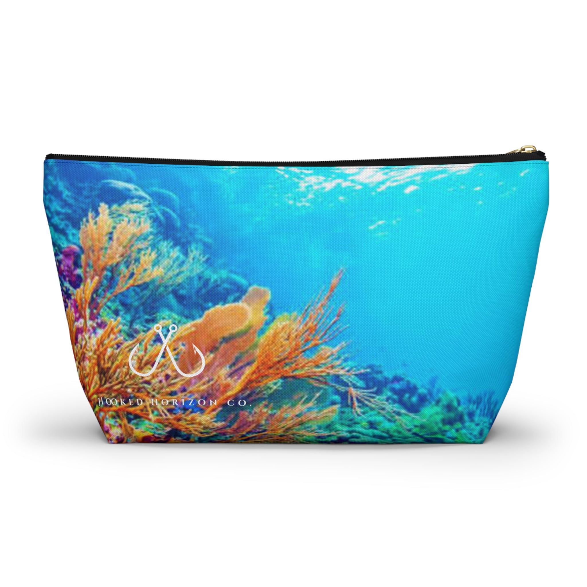 Coral Vibrant Gradient Accessory Pouch | Makeup Bag, Travel Organizer, Gift for Her, Beach Essentials, Stylish Storage