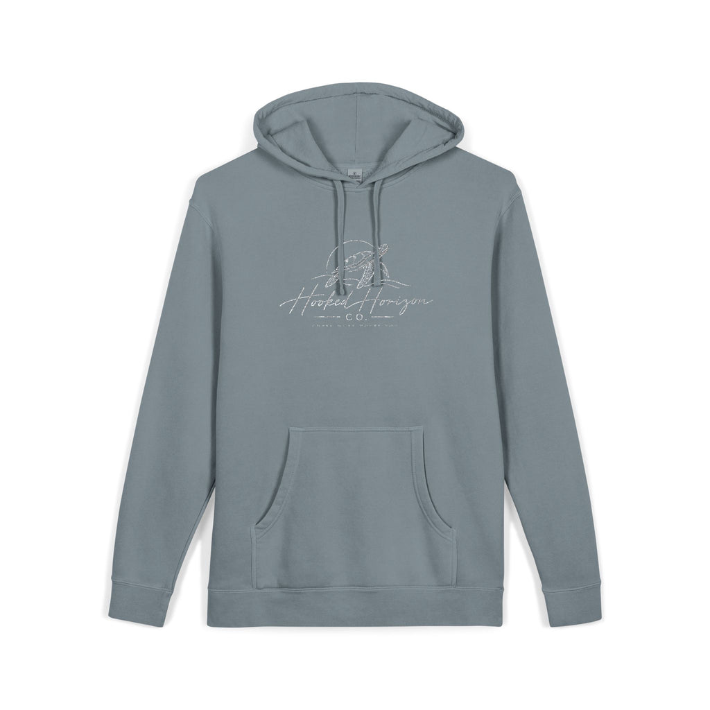 Turtle Hooked Horizon Co – " Chase What Moves You "Unisex Pigment-Dyed Hoodie