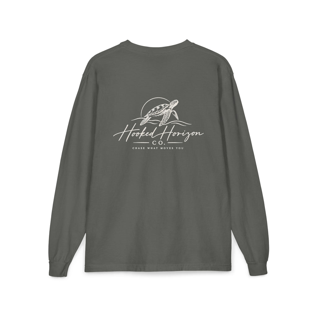 Turtle Hooked Horizon Co. – " Chase What Moves You "Unisex Long Sleeve Pocket T-Shirt