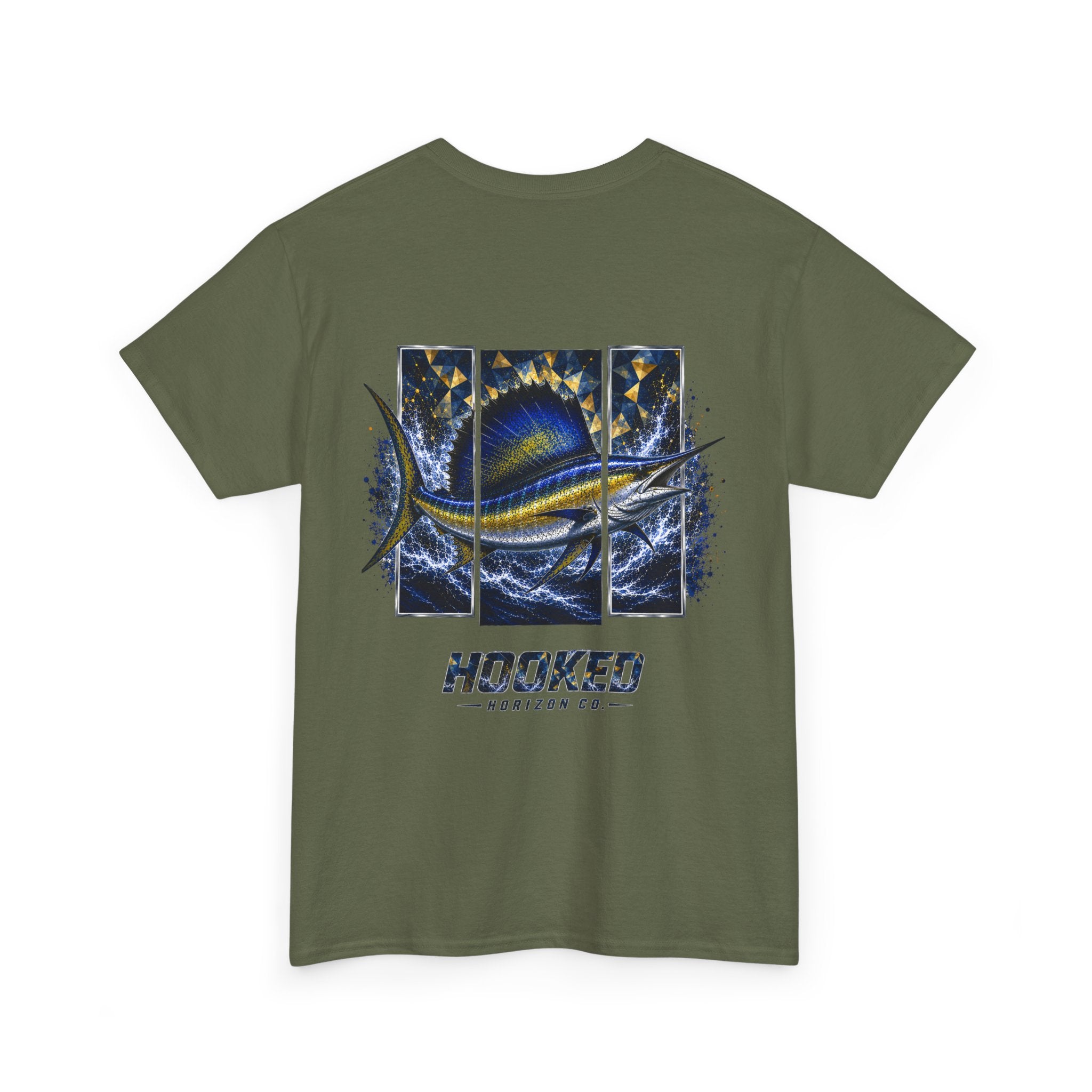Sail Fish Hooked Horizon Co Tee—Ocean Graphic Tee — "Beloved" Ray Design