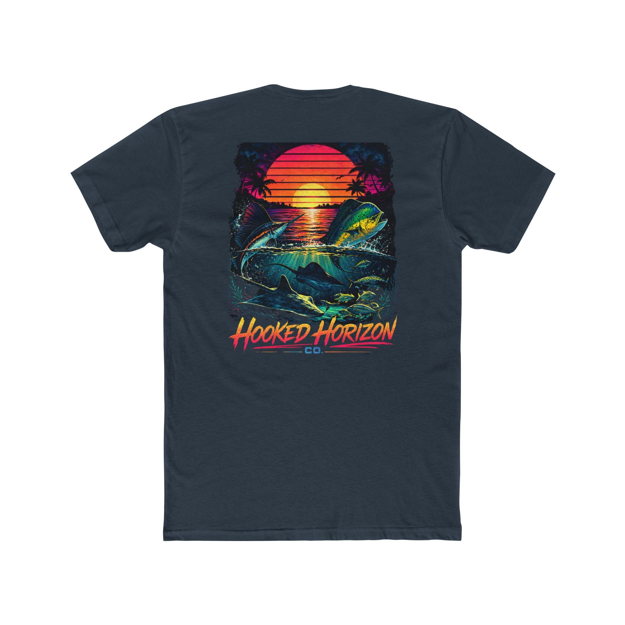 Hooked Horizon Co.  Sunset Fishing T-Shirt— Multiple Color Variations