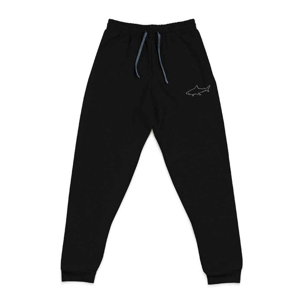 Shark Embroidered 'Bone Daddy' Grey Joggers — Casual Comfort Sweatpants