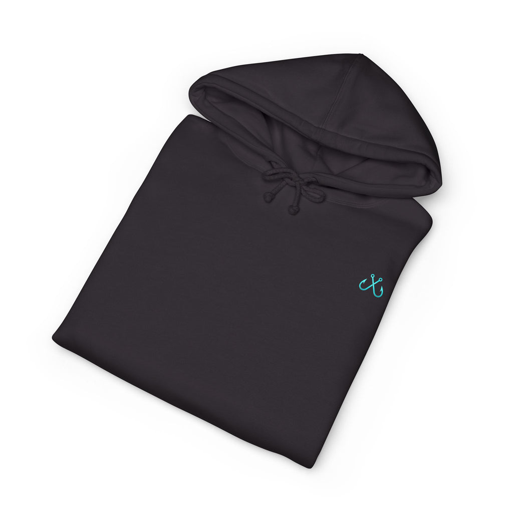 Sea Turtle & Sunset Hoodie Hooked Horizon Co. — Minimal Fishing Back Graphic Hoodie, Multiple Color Variations