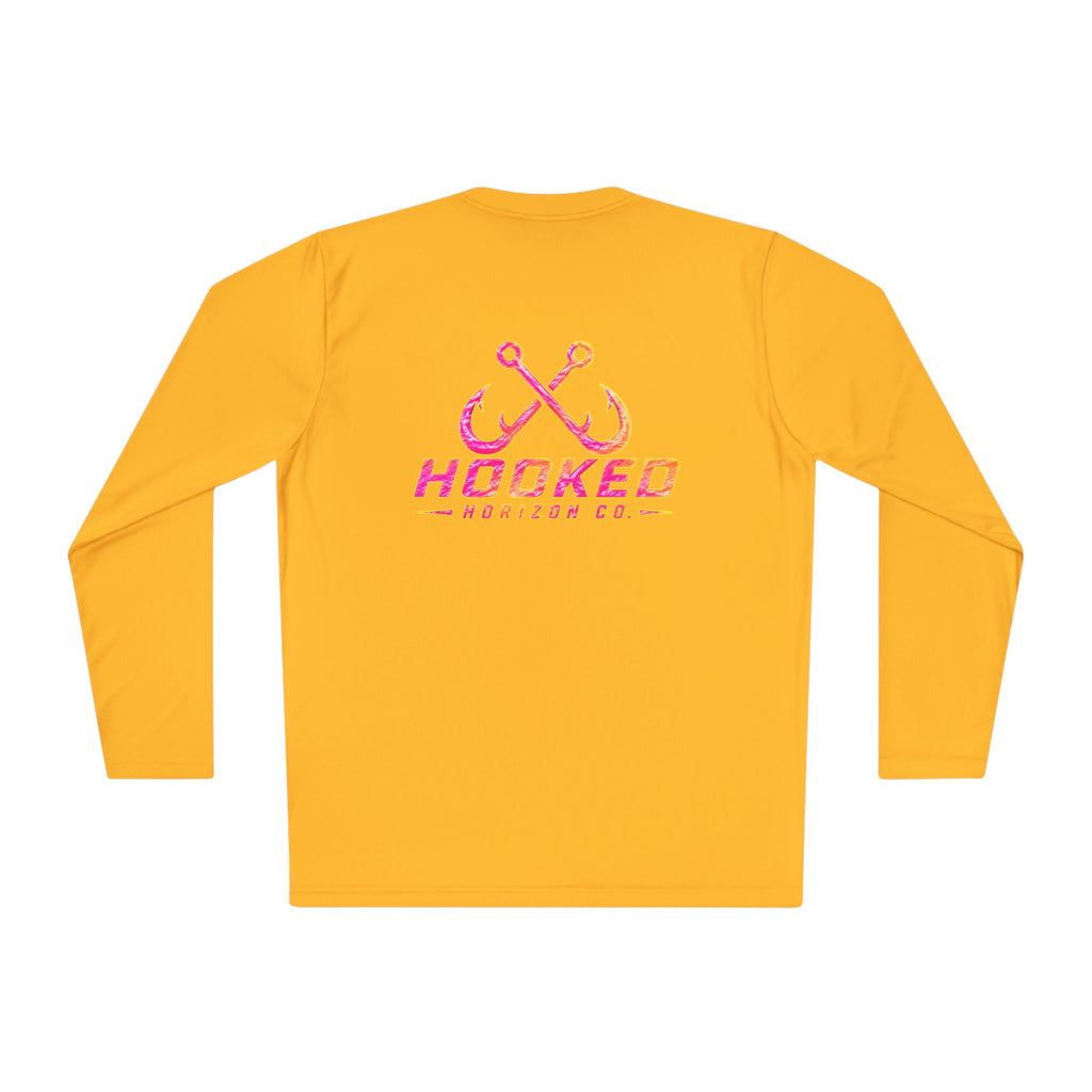 Moisture Wicking Classic Logo Tee In Pink—Horizon Co. Anchors Long Sleeve Tee — Lightweight Fishing Shirt