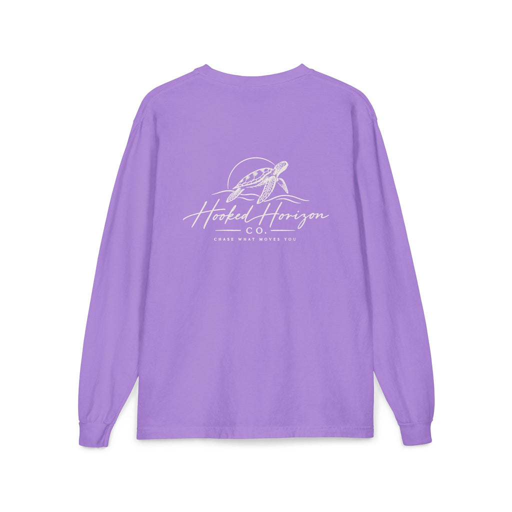Turtle Hooked Horizon Co. – " Chase What Moves You "Unisex Long Sleeve Pocket T-Shirt