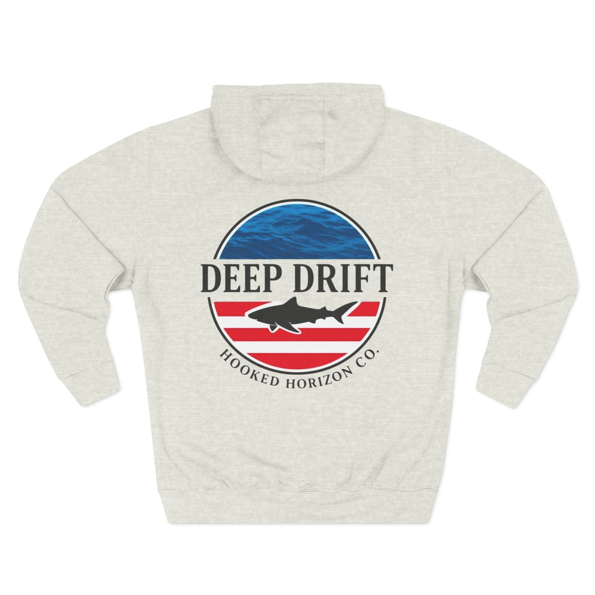 USA Deep Drift — Hooked Horizon Co. Neon Fishing Hoodie – "Chase the Horizon, Hook the Legend" Graphic