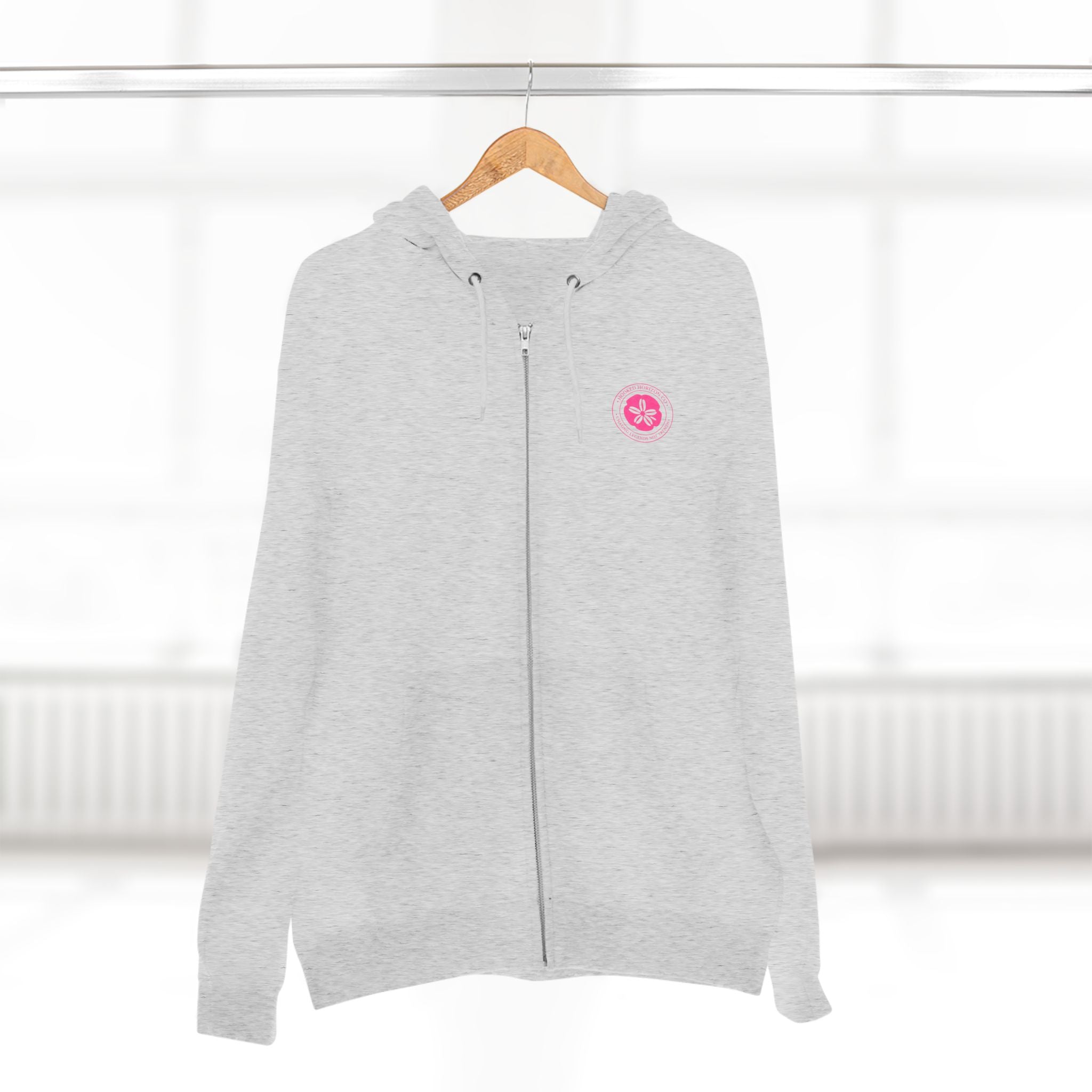 Pink Sand Dollar Tropical Flower Logo— Hooked Horizon Co. Zip-Up Hoodie