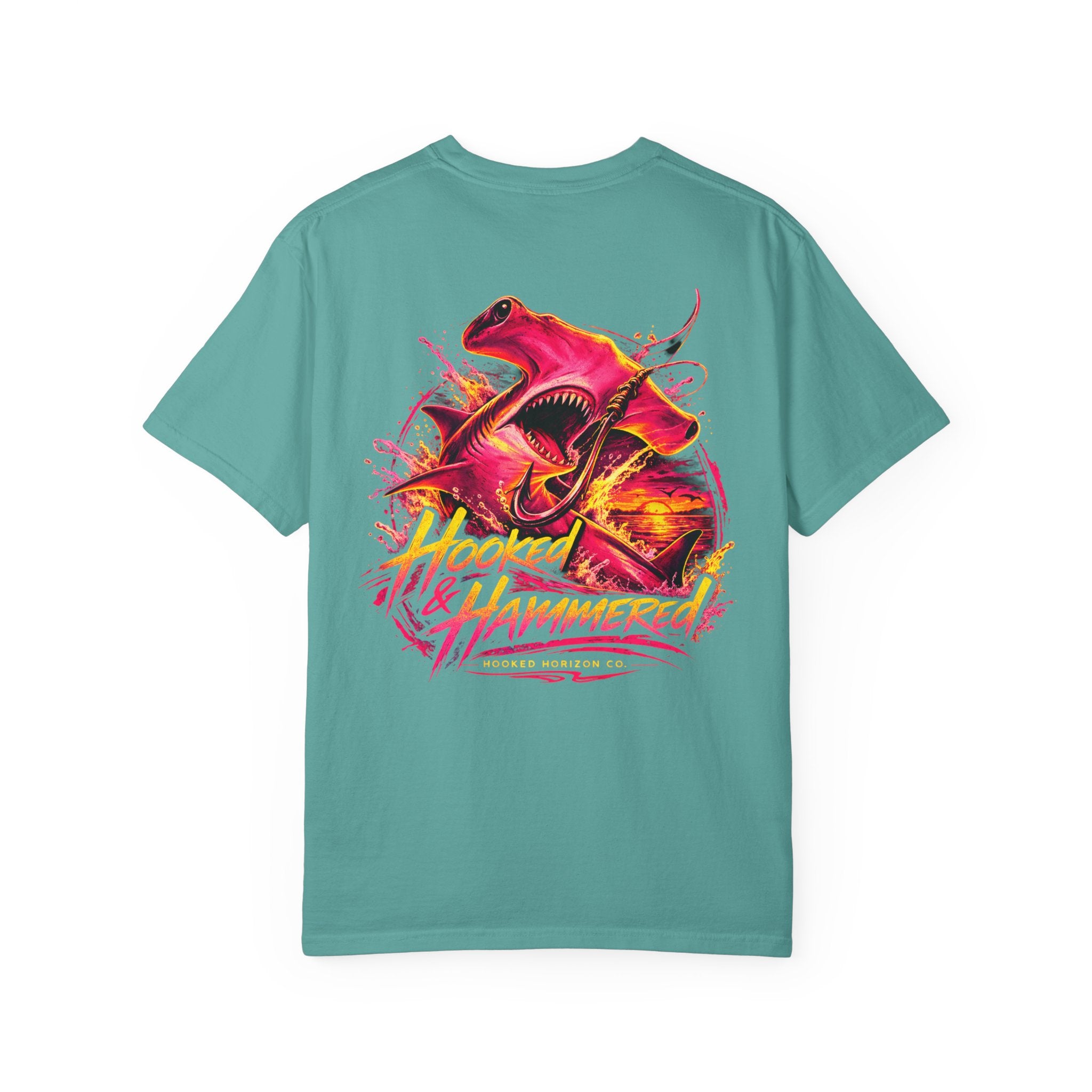 Hooked & Hammered Fishing T-shirt, Hooked Horizon Co, Angler Gifts, Shark Lovers
