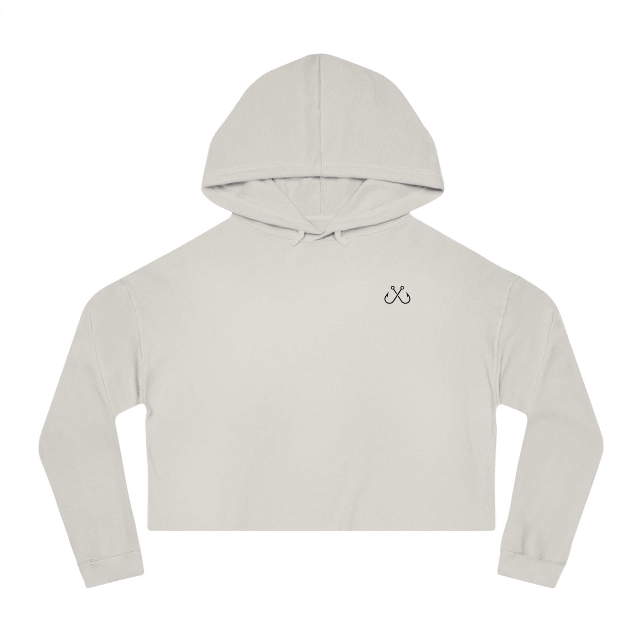 Green Hammer Head Shark Cropped Hoodie — "Deep Drift on the Water" Fishing Graphic
