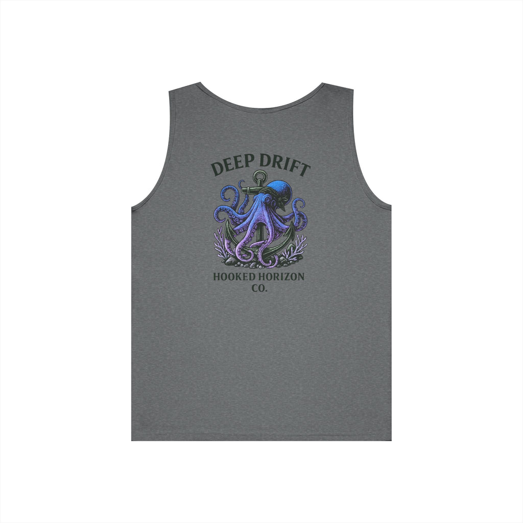 Purple Deep Drift Octopus Graphic Tank Top, Summer Beach Wear, Unisex Tank, Gift for Ocean Lovers, Nautical Tees, Camping Apparel