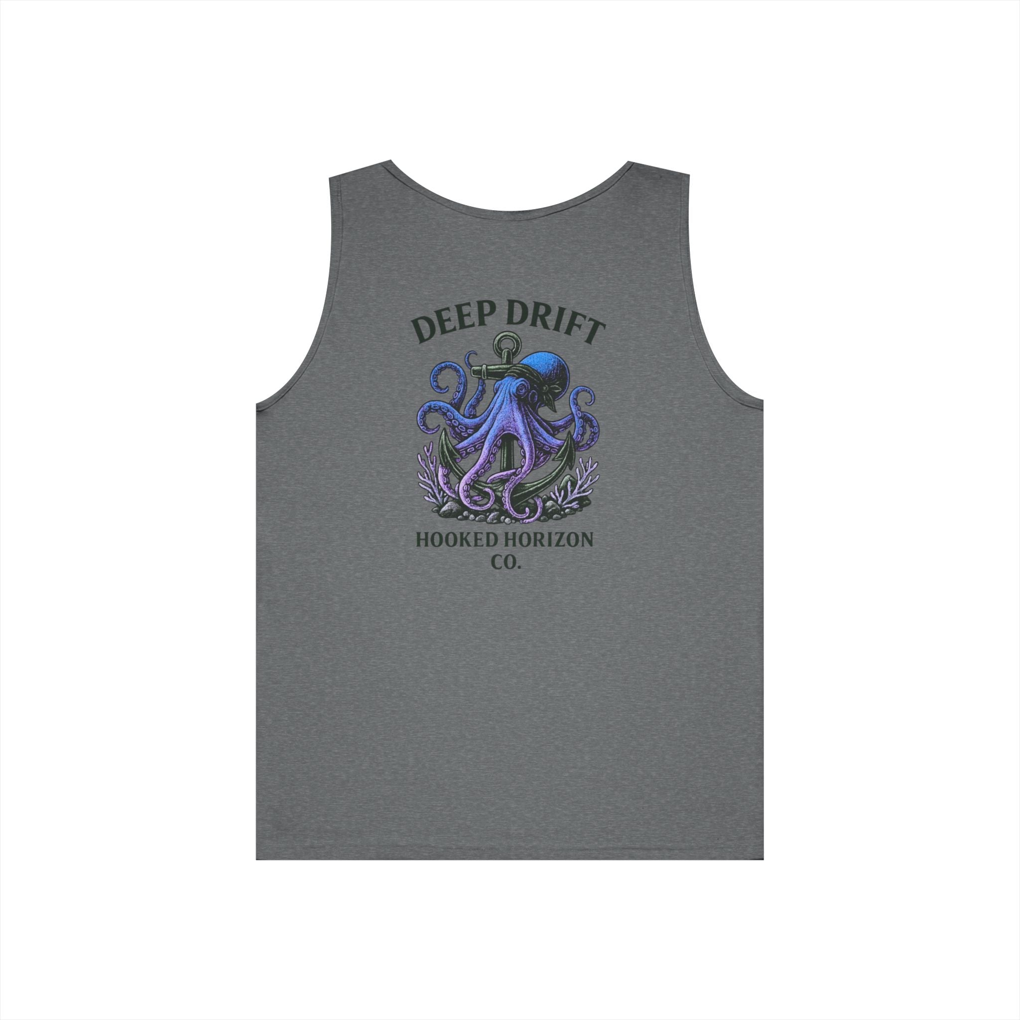 Purple Deep Drift Octopus Graphic Tank Top, Summer Beach Wear, Unisex Tank, Gift for Ocean Lovers, Nautical Tees, Camping Apparel