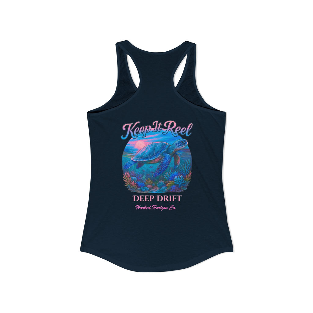 Turtle " Keep It Reel" Deep Drift– Hooked Horizon Co. Gifts for Ocean Lovers, Nautical Fashion, Everyday Comfort, Perfect Gift for Her