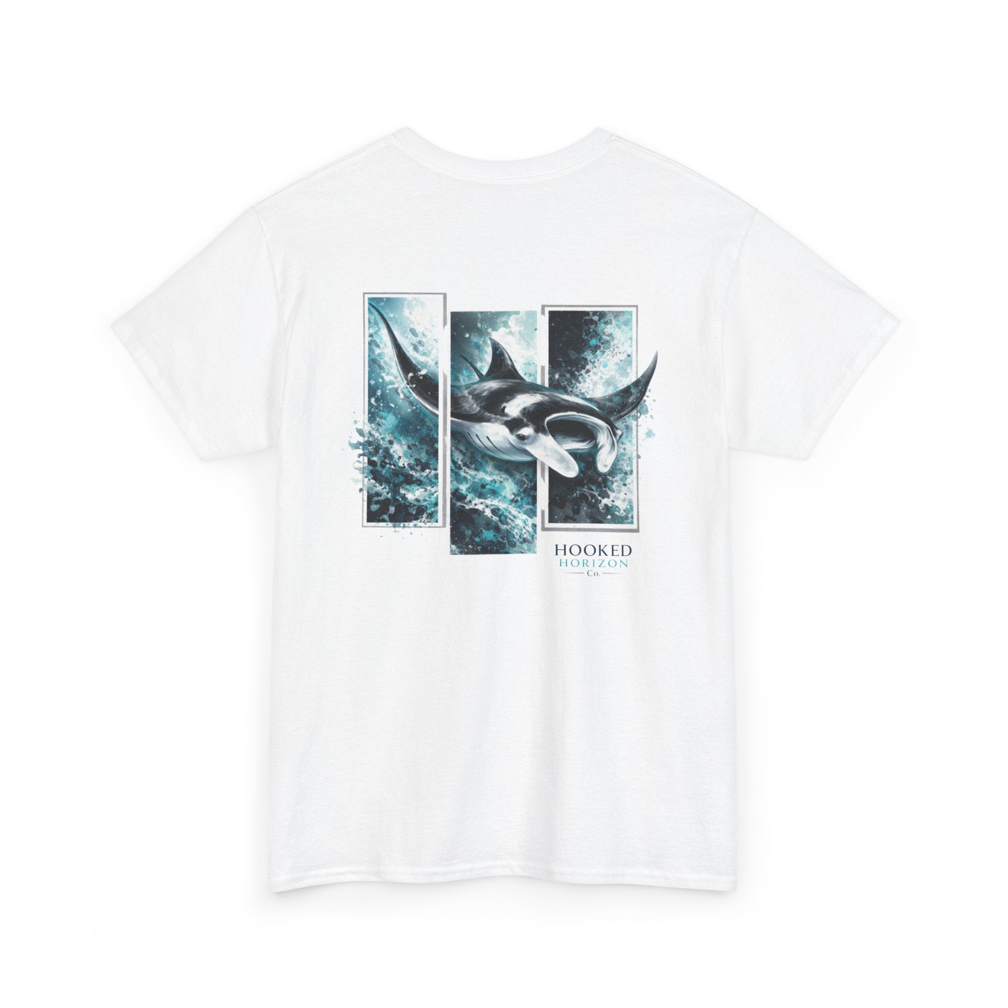 Manta Ray Hooked Horizon Co Tee—Ocean Graphic Tee — "Beloved" Ray Design