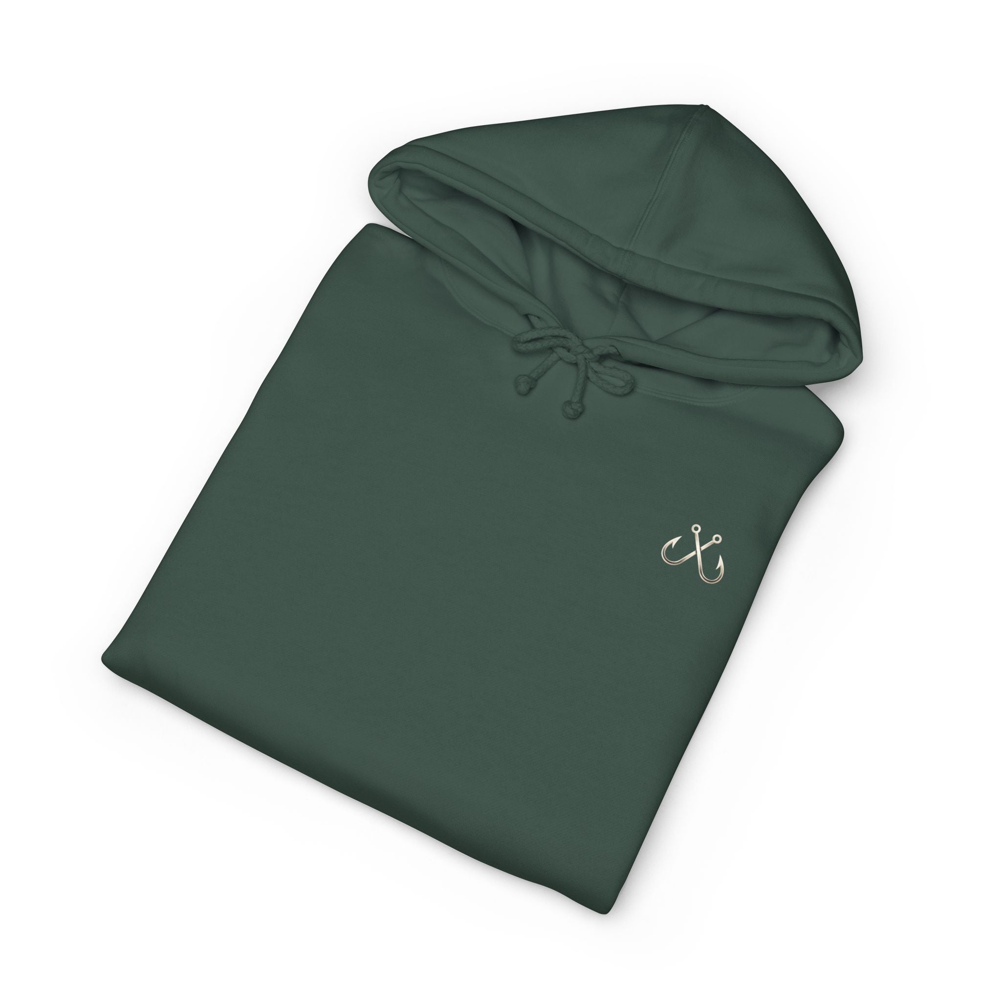 Wave Hoodie Hooked Horizon Co. — Minimal Fishing Back Graphic Hoodie, Multiple Color Variations