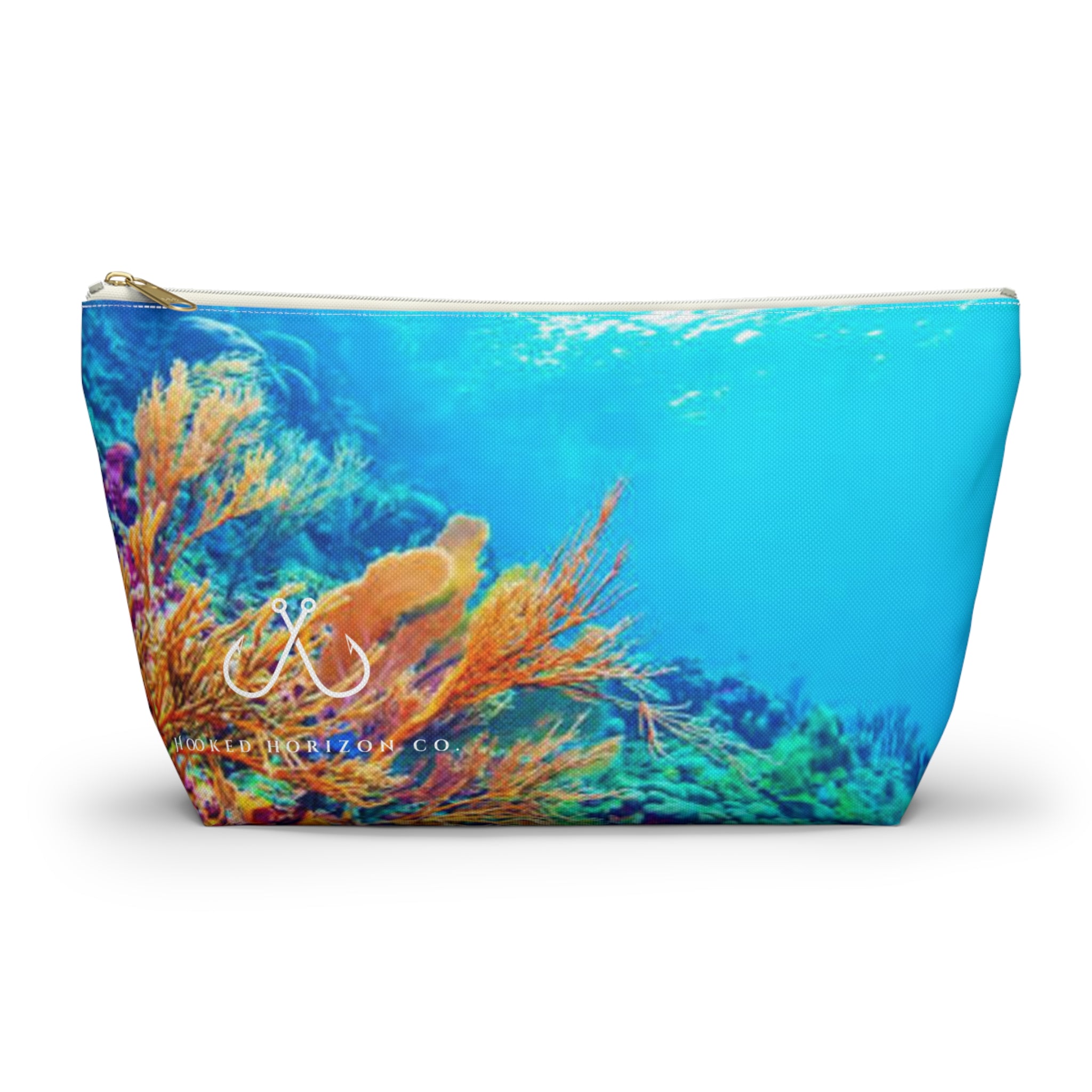 Coral Vibrant Gradient Accessory Pouch | Makeup Bag, Travel Organizer, Gift for Her, Beach Essentials, Stylish Storage