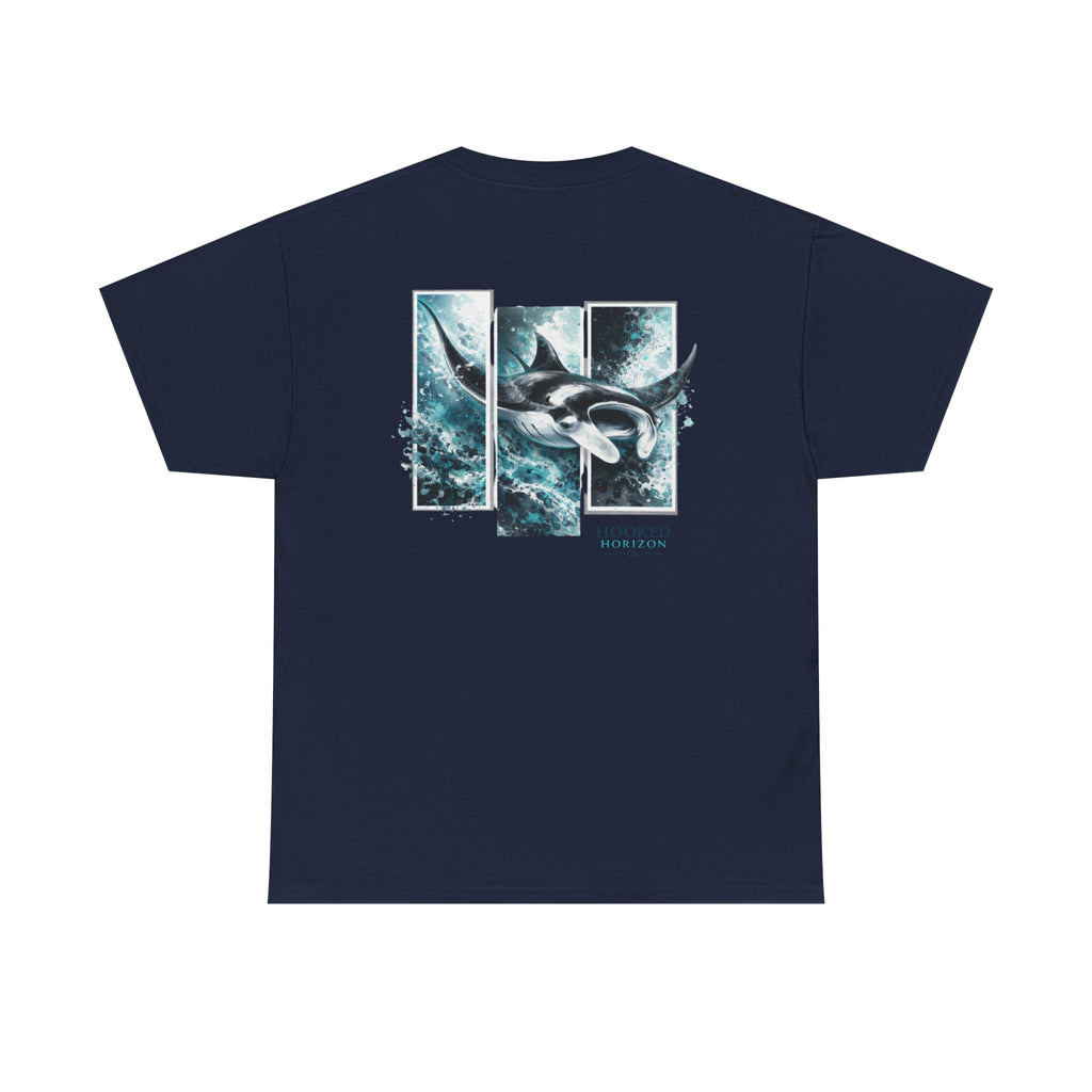 Manta Ray Hooked Horizon Co Tee—Ocean Graphic Tee — "Beloved" Ray Design