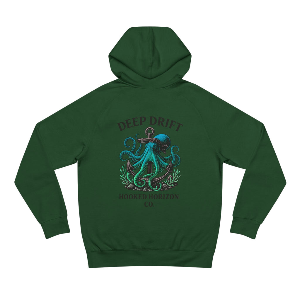 Octopus Art Unisex Hoodie, Deep Drift Hoodie, Nautical Theme Gift, Sea Lover Clothing, Unique Graphic Sweatshirt