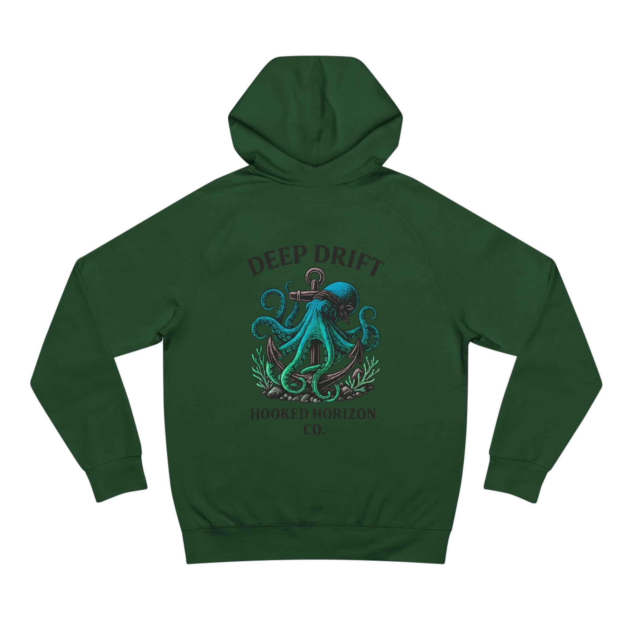 Octopus Art Unisex Hoodie, Deep Drift Hoodie, Nautical Theme Gift, Sea Lover Clothing, Unique Graphic Sweatshirt