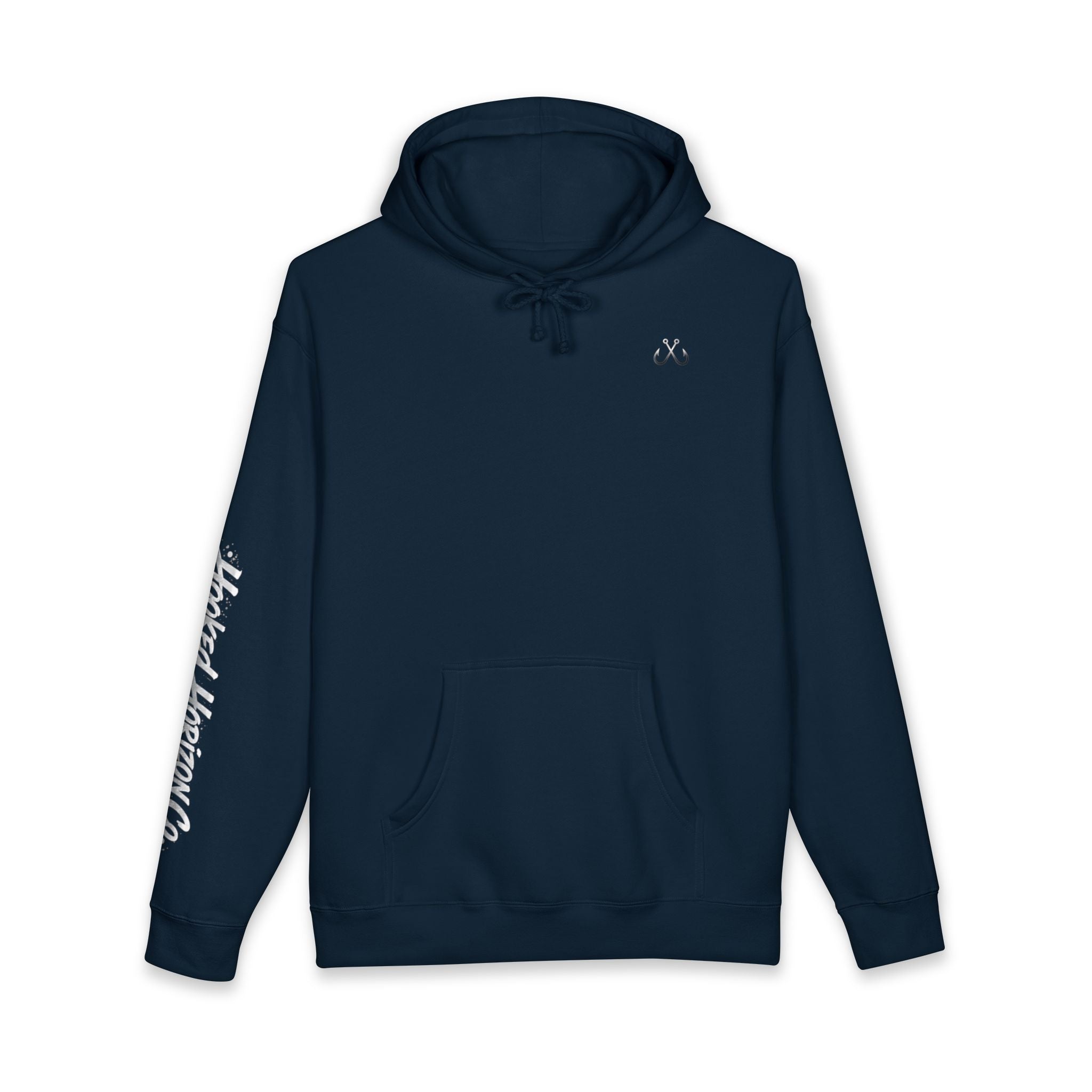 Lion Fish Skeleton Hoodie Hooked Horizon Co. — Minimal Skeletal Fish Back Graphic Hoodie, Multiple Color Variations