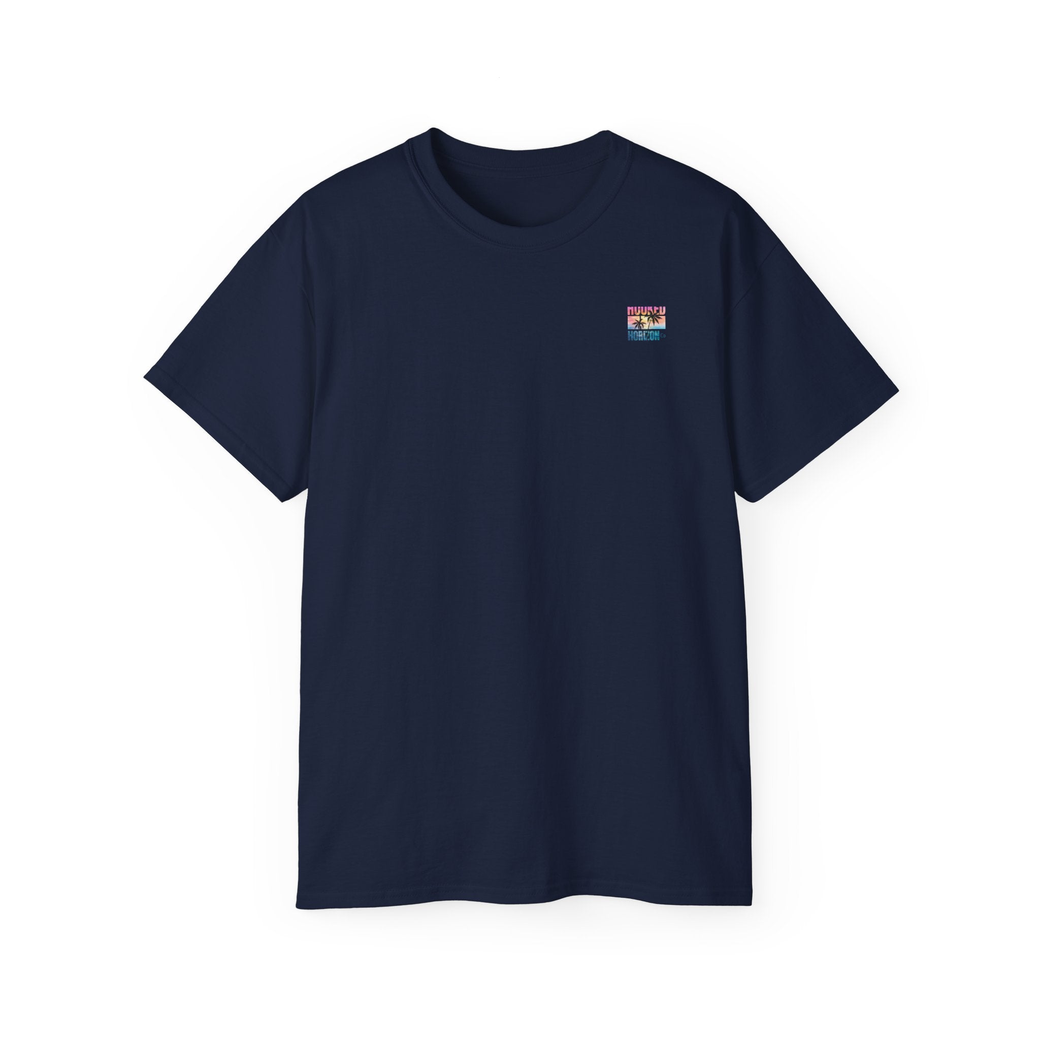 Sunset & Palm Tree T-Shirt — "Hooked" Boat & Horizon Graphic Tee, Multiple Color Variations