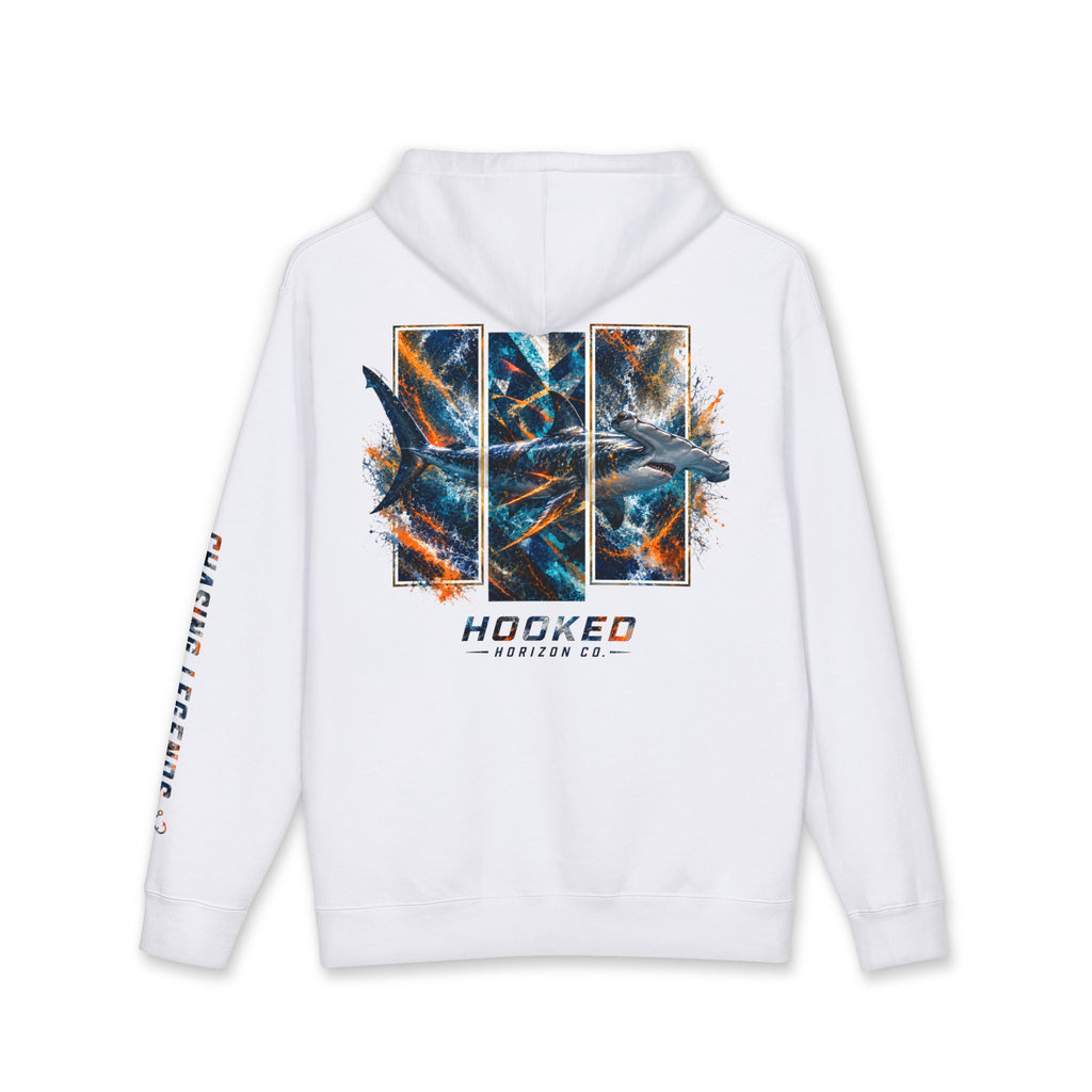 Hammer Head Hoodie Hooked Horizon Co. — Fishing Back Graphic Hoodie, Multiple Color Variations