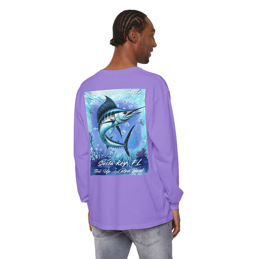 Marlin Fishing Long Sleeve T-Shirt, Ocean Adventure Apparel, Boat Trip Shirt, Coastal Style, Gift for Fishermen
