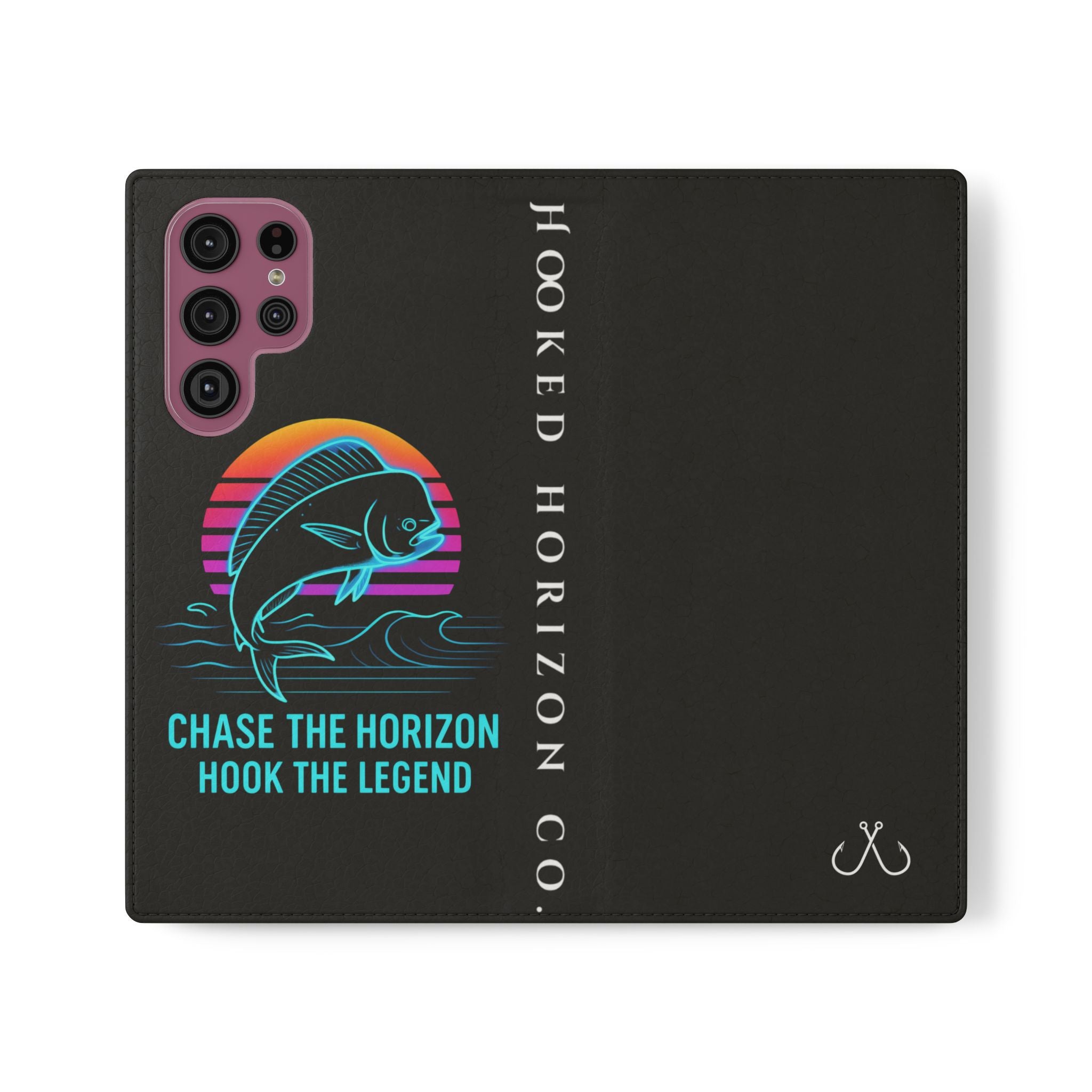 Mahi Mahi Flip Phone Case — Turquoise Water Pattern Wallet Cover