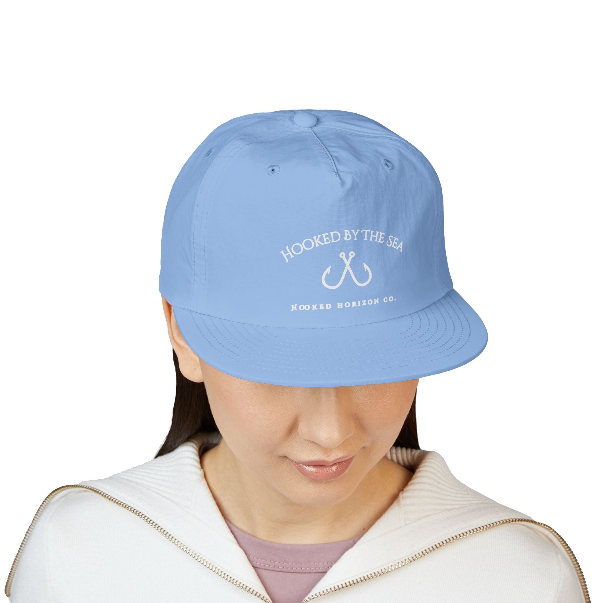 Quick Dry Surf Cap Hooked Horizon Co. — Light Weight, Multiple Color Variations Beachy Vibes Snapback Hat for Surf Lovers, Summer Fashion, Ocean Enthusiasts, Gift for Surfers, Vacation Style