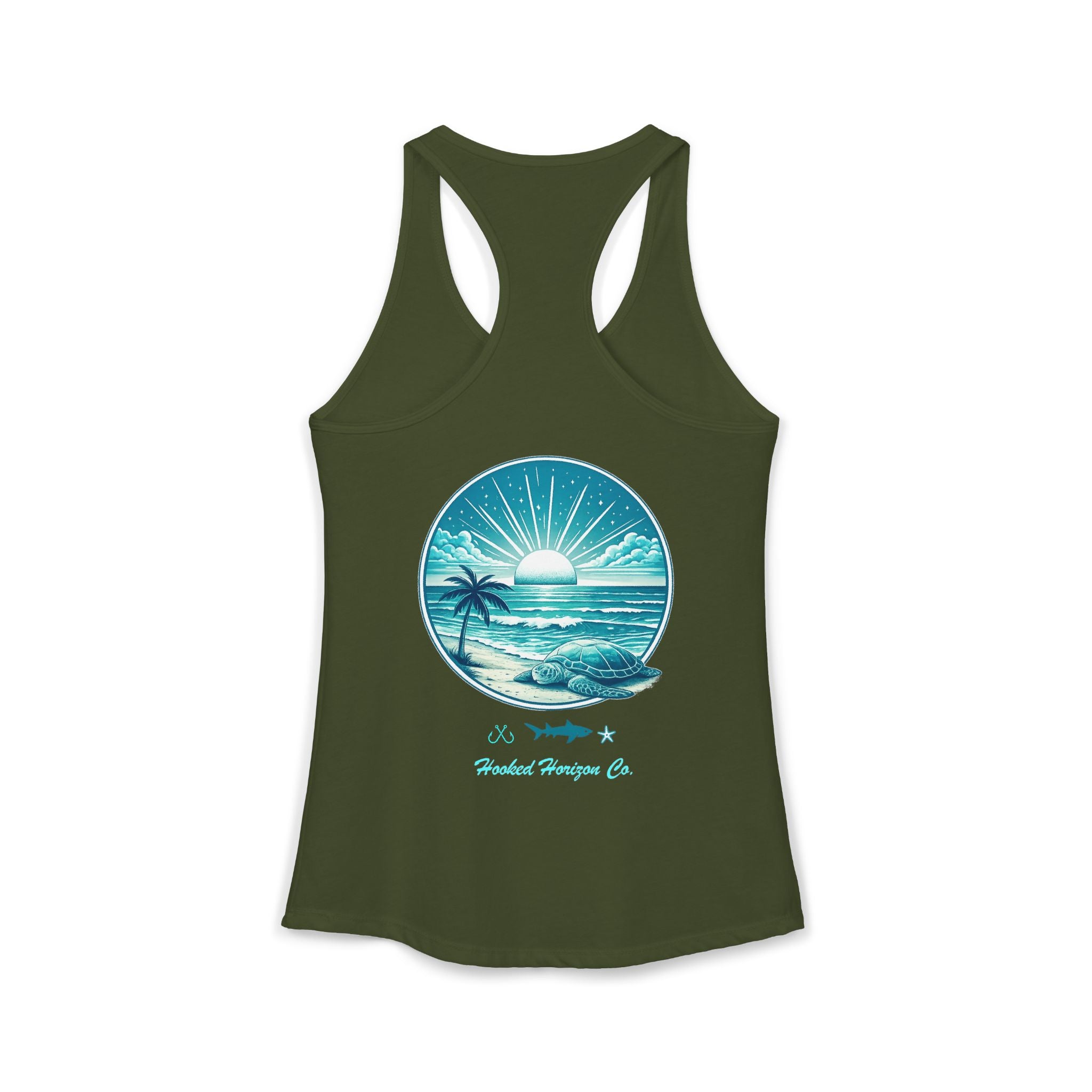 Sea Turtle & Sunset– Hooked Horizon Co. Gifts for Ocean Lovers, Nautical Fashion, Everyday Comfort, Perfect Gift for Her