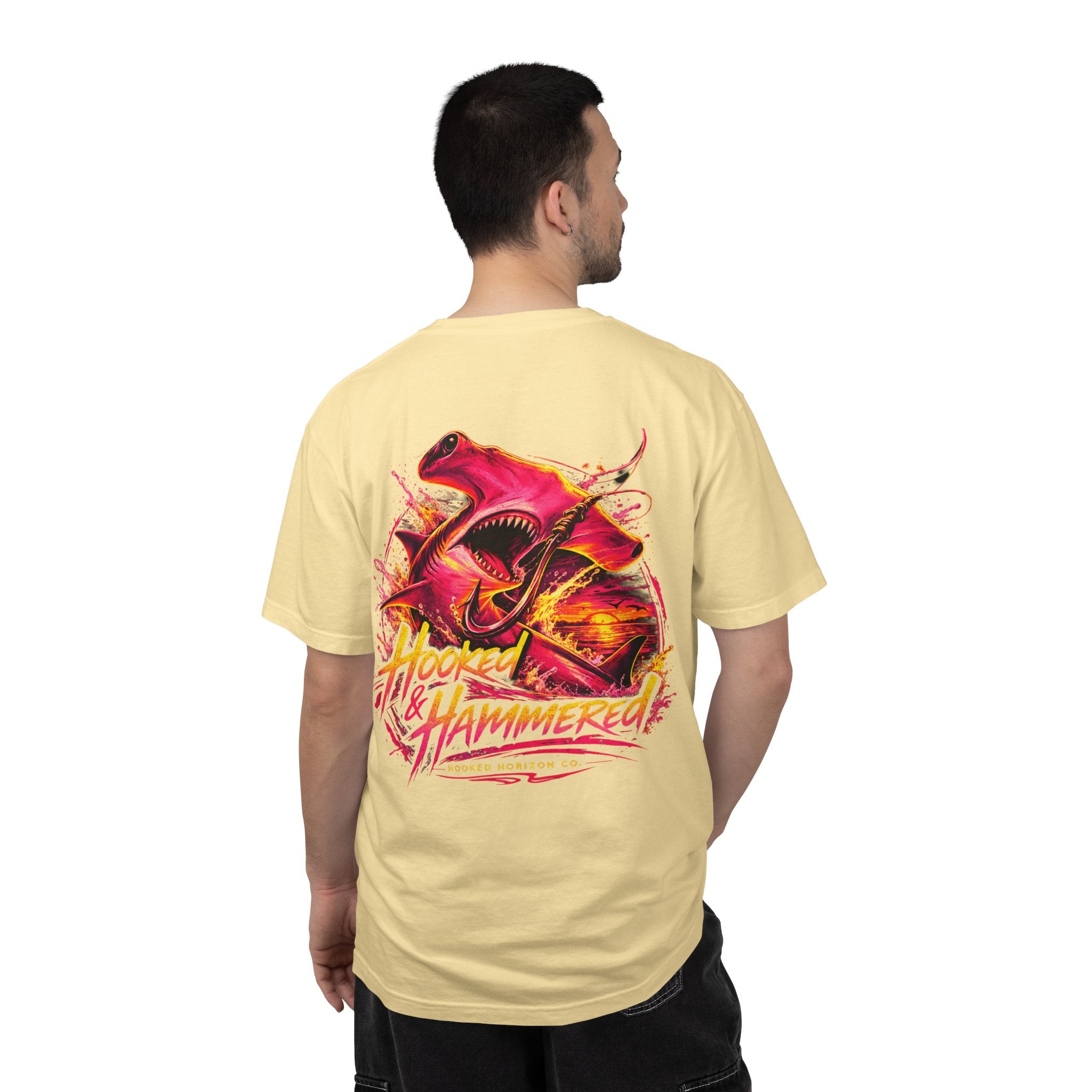 Hooked & Hammered Fishing T-shirt, Hooked Horizon Co, Angler Gifts, Shark Lovers