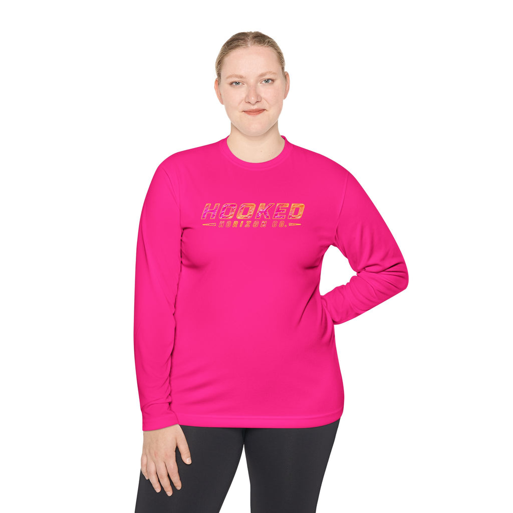 Moisture Wicking Classic Logo Tee In Pink—Horizon Co. Anchors Long Sleeve Tee — Lightweight Fishing Shirt
