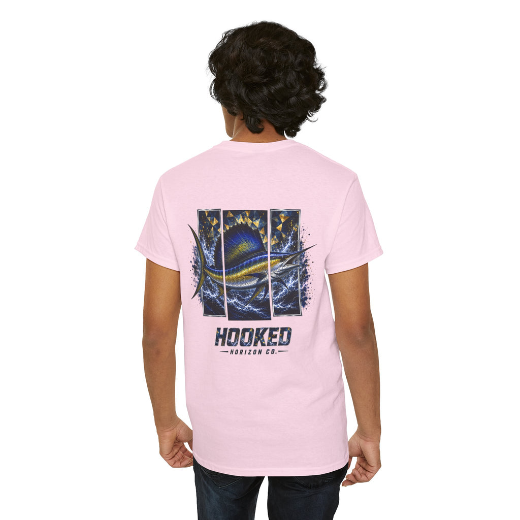 Sail Fish Hooked Horizon Co Tee—Ocean Graphic Tee — "Beloved" Ray Design