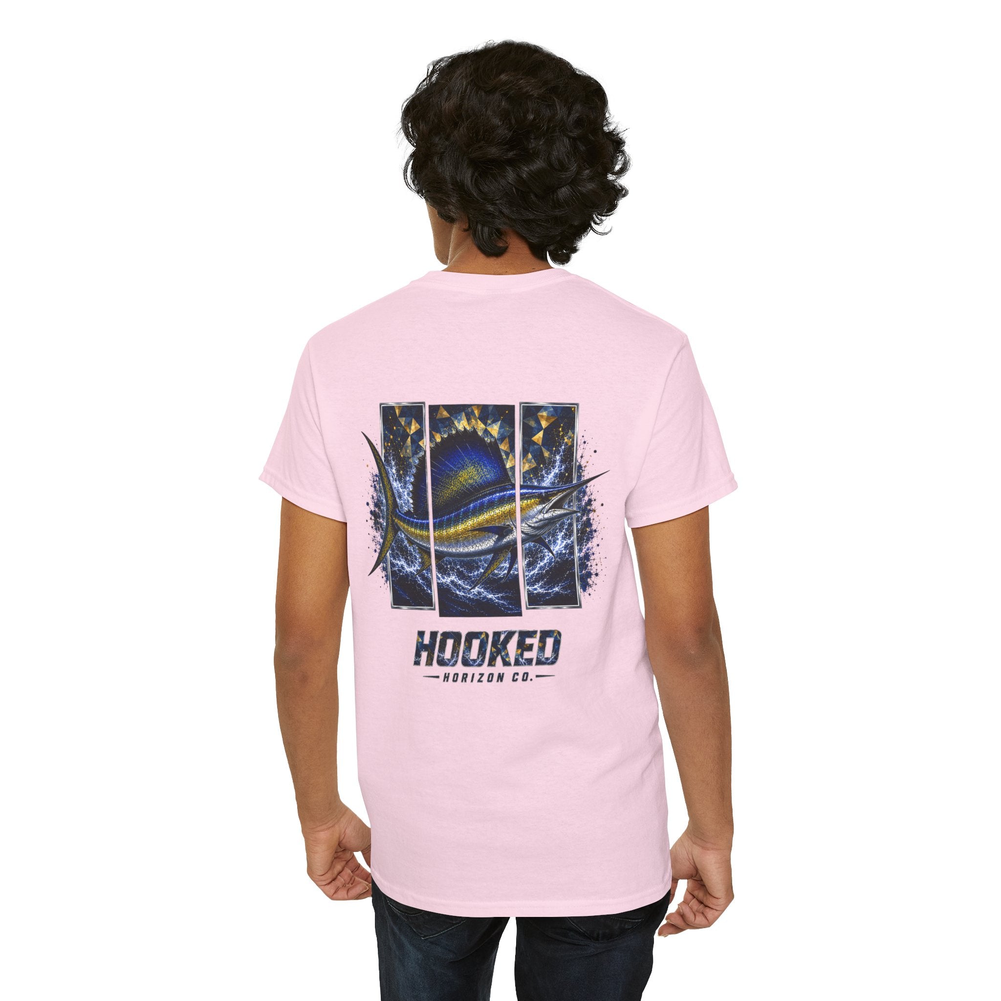 Sail Fish Hooked Horizon Co Tee—Ocean Graphic Tee — "Beloved" Ray Design