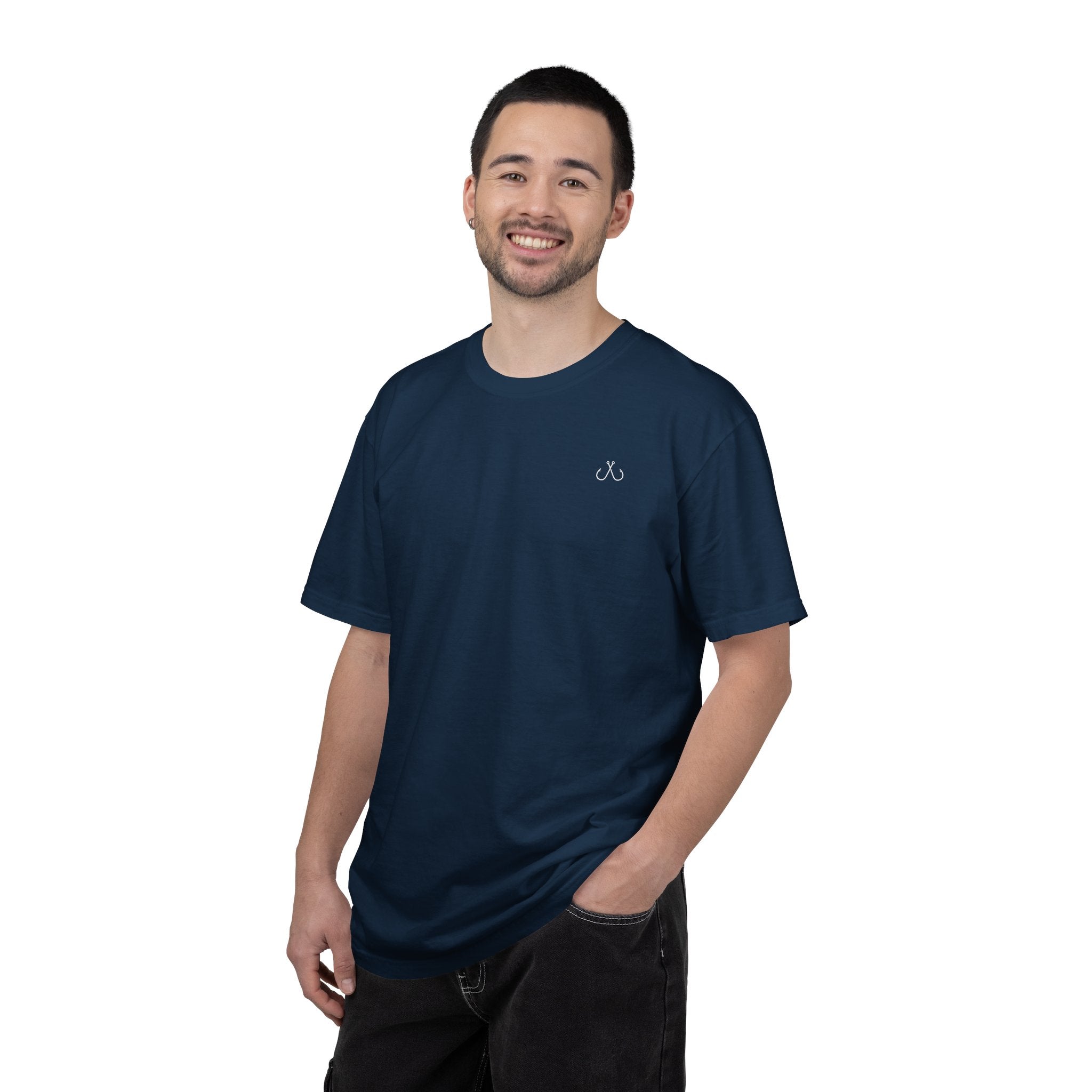 Deep Drift Wave Break Fishing T-Shirt - White Trim Ocean-inspired Fishing Tee for Angler Lovers, Hooked Horizon Co. Tee