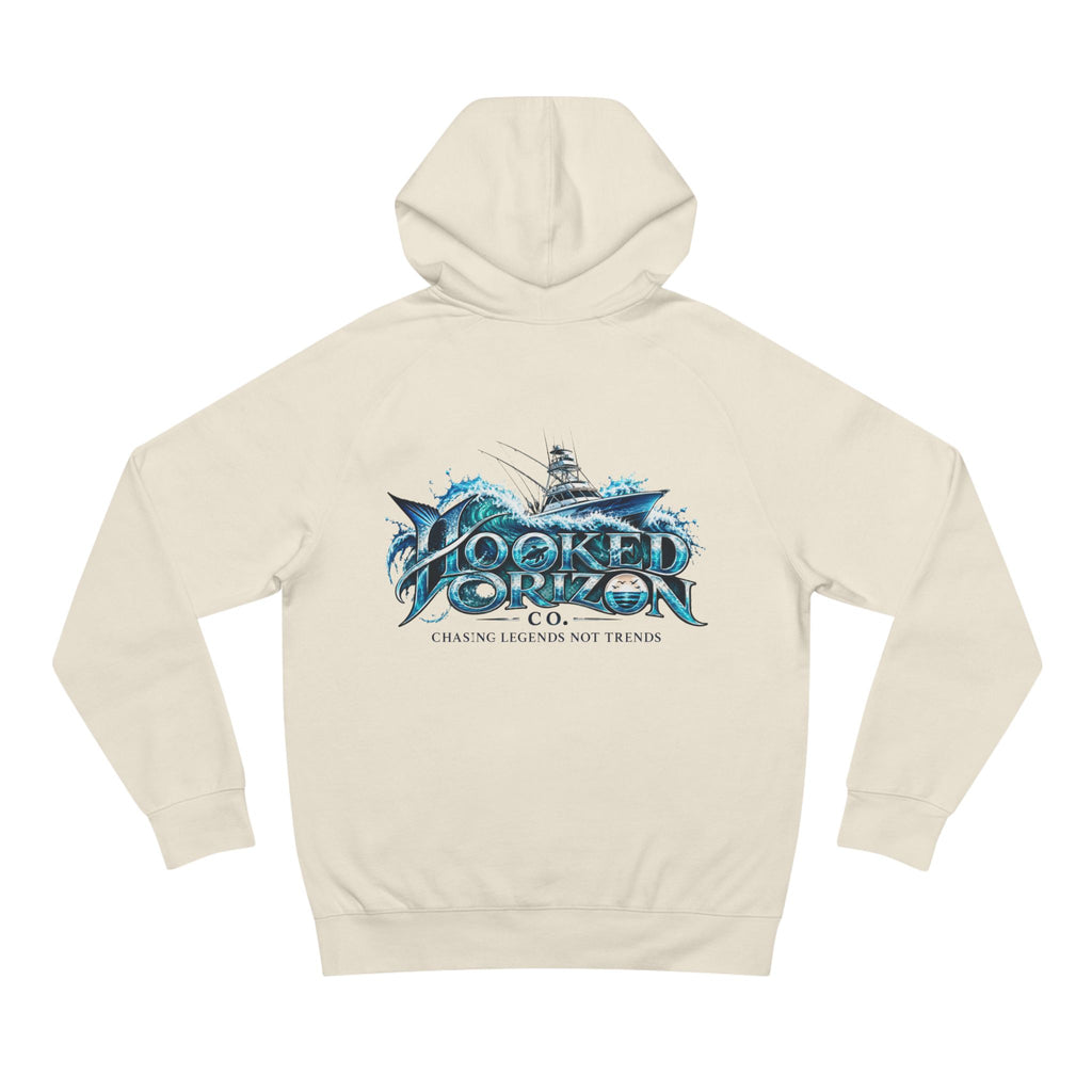 Fishing Boat " Chasing Legends Not Trends "Hooked Horizon Co. Unisex Supply Hoodie