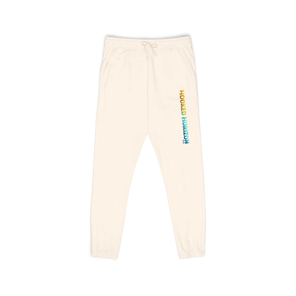 Gold & Blue Hooked Horizon Co. Embroidered Fleece Sweatpants | Cozy Loungewear, Gifts for Everyone, Comfortable Joggers, Relaxed Fit Sweatpants, God is Love, Unisex Fashion