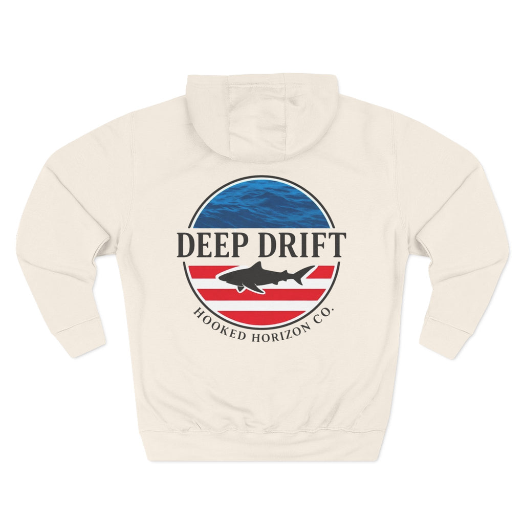 USA Deep Drift — Hooked Horizon Co. Neon Fishing Hoodie – "Chase the Horizon, Hook the Legend" Graphic